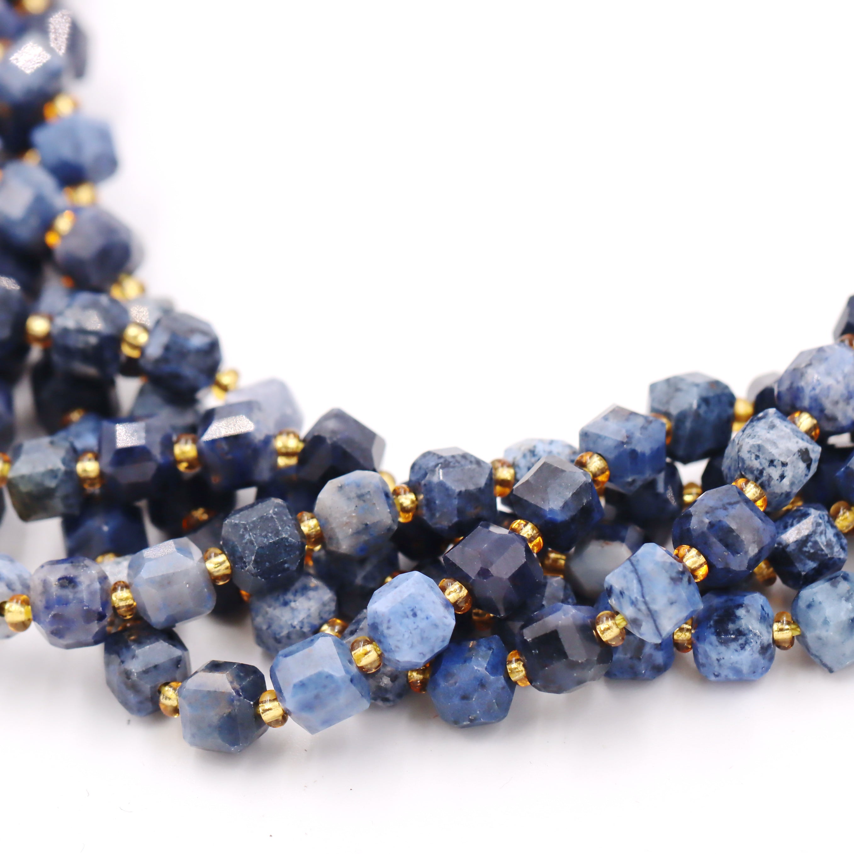 Malahill faceted cube stone beads for jewelry making, sold per bag 5 strands inside, Dumortierite beads