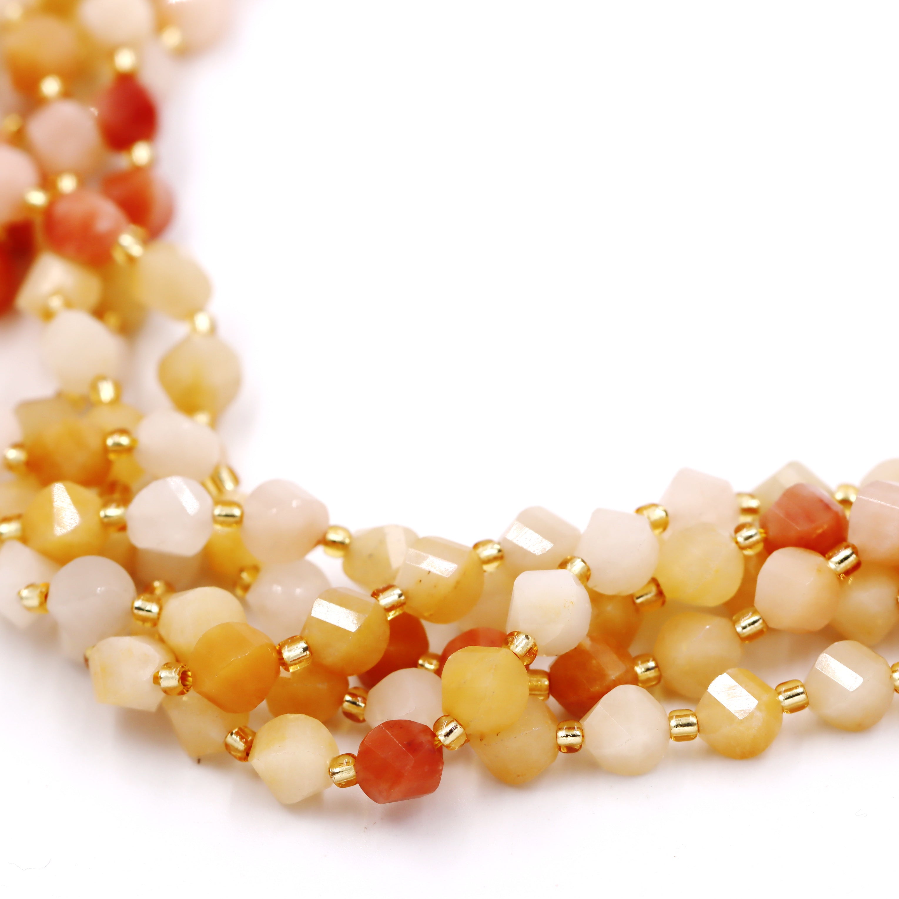Malahill faceted S shape stone beads for jewelry making, sold per bag 5 strands inside, Golden Jade beads
