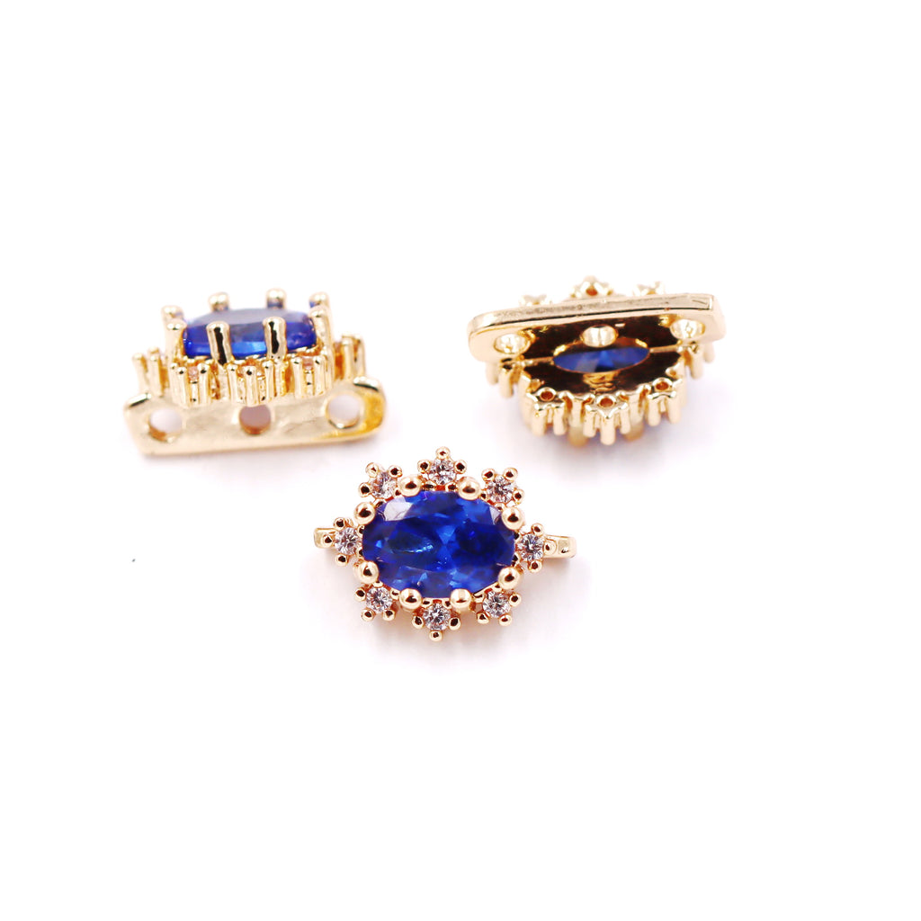 Malahill excellent quality cubic zirconia paved brass spacer beads for jewelry making, sold per box 10 pieces inside