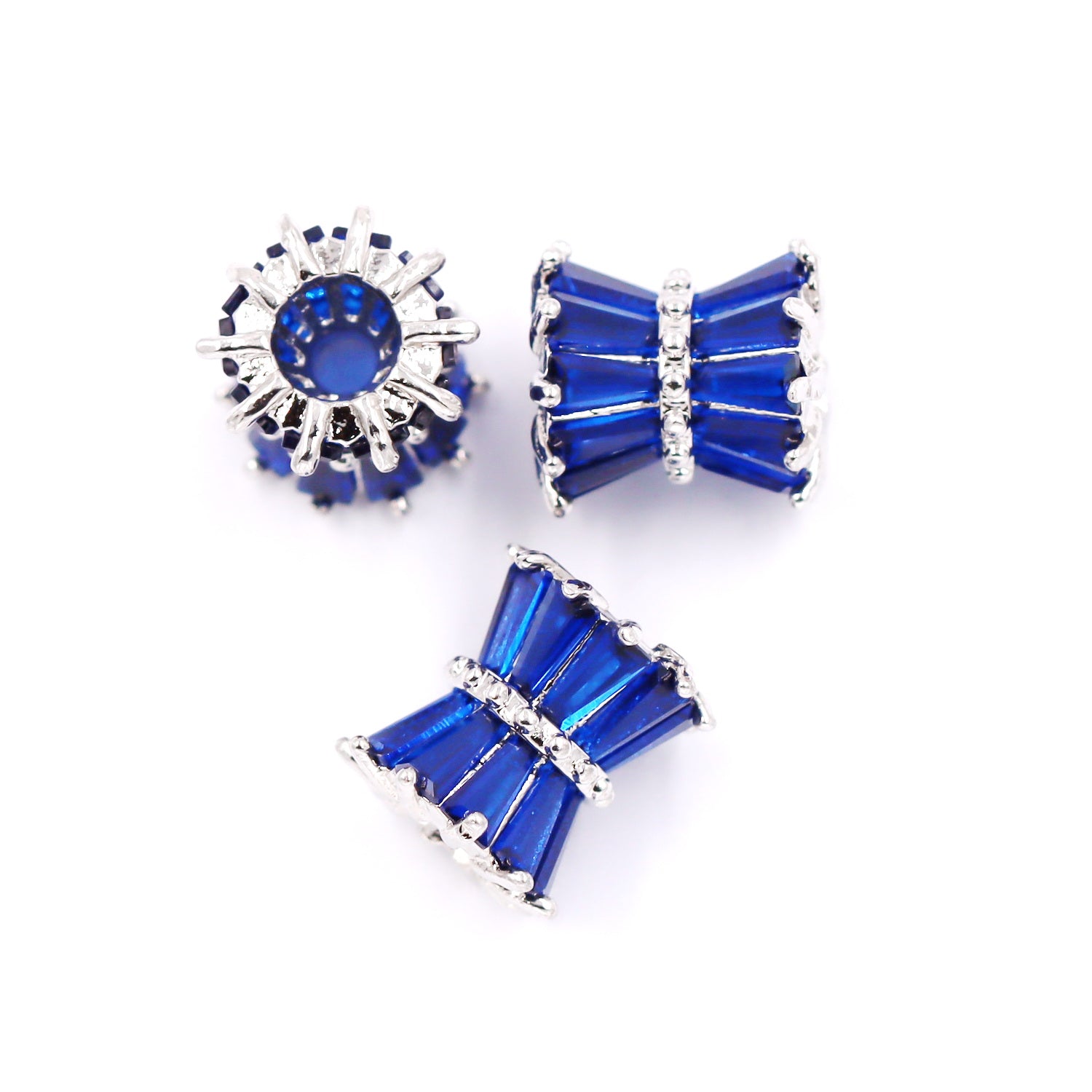 Malahill excellent quality cubic zirconia paved brass beads for jewelry making, sold per box 10 pieces inside