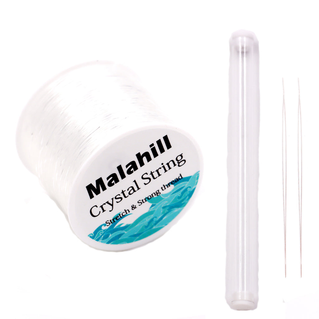Malahill Elastic String Cord for Jewelry Making. Sold per bag 1 roll elastic cord with 2 pieces beading needles inside