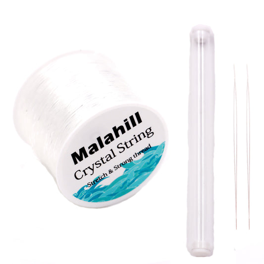 Malahill Elastic String Cord for Jewelry Making. Sold per bag 1 roll elastic cord with 2 pieces beading needles inside
