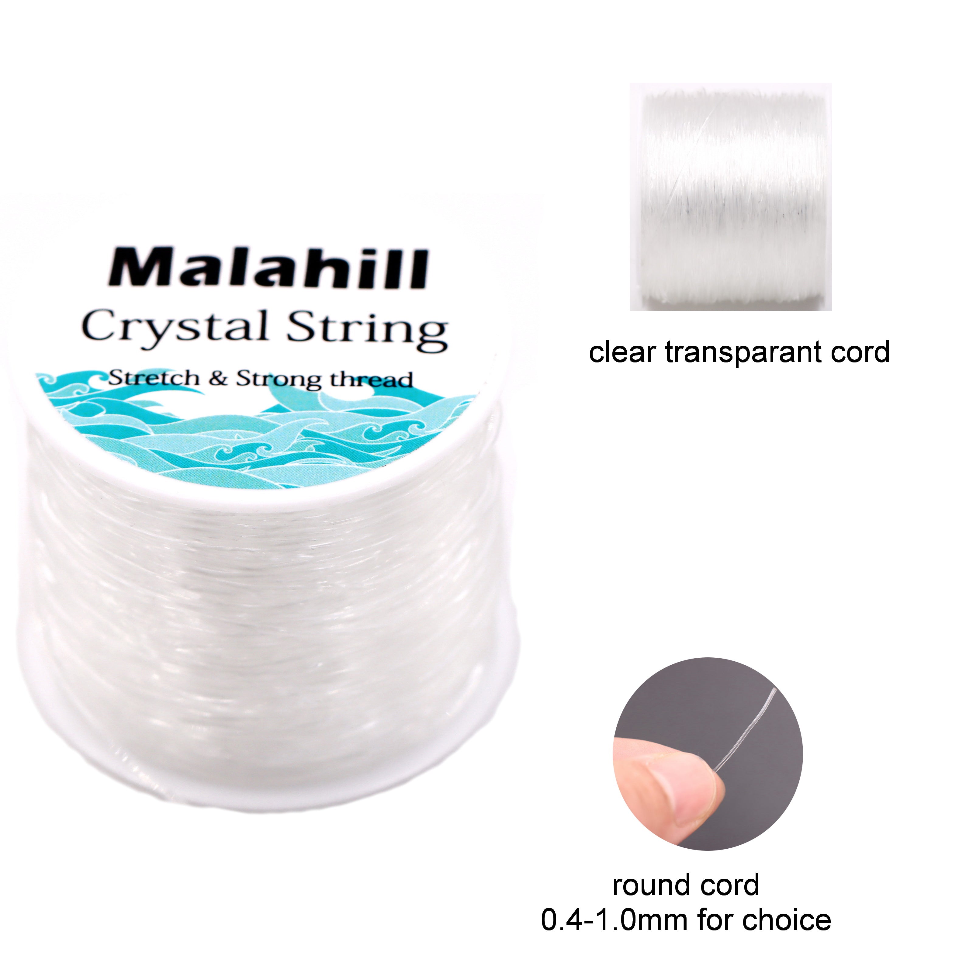 Malahill Elastic String Cord for Jewelry Making. Sold per bag 1 roll elastic cord with 2 pieces beading needles inside