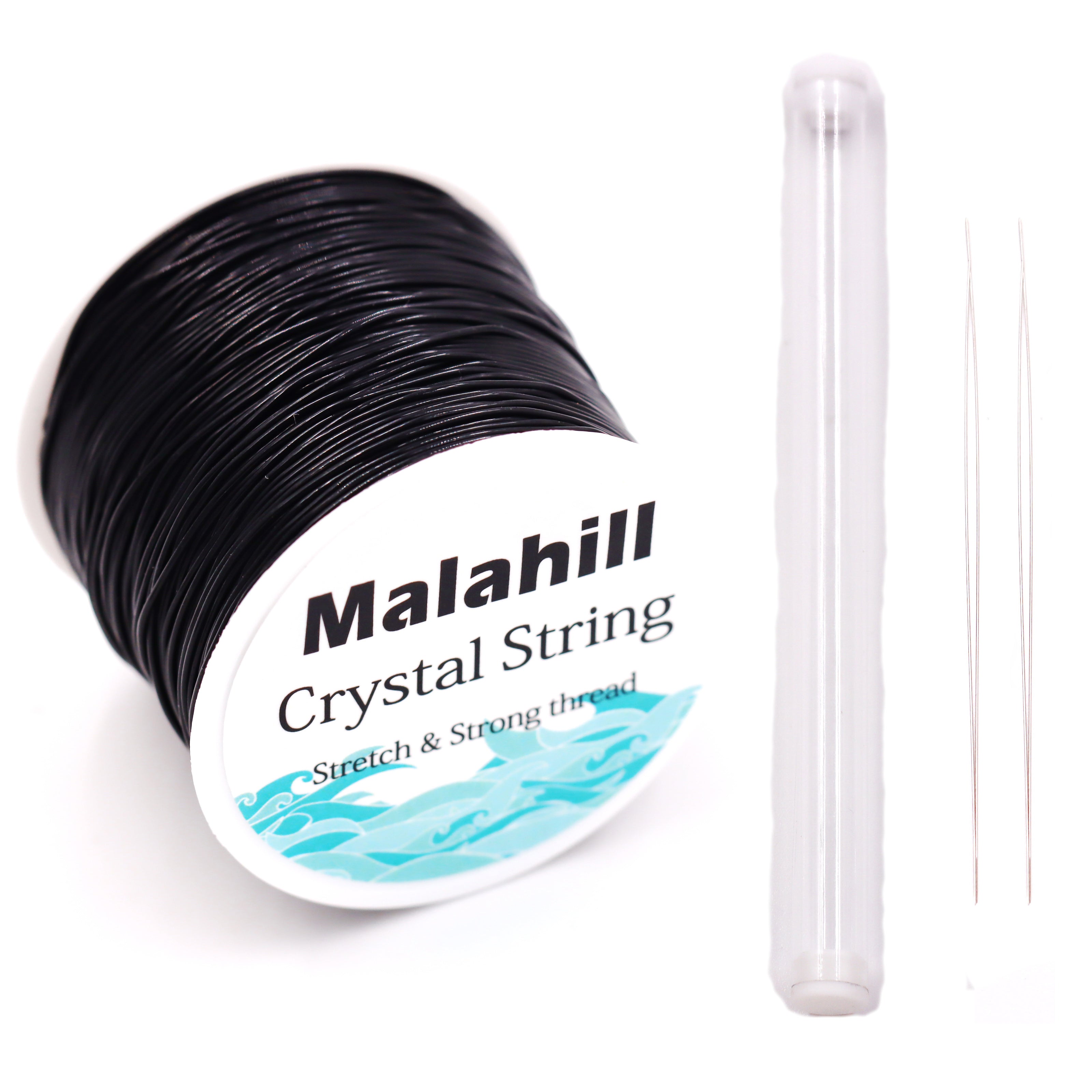 Malahill Elastic String Cord for Jewelry Making. Sold per bag 1 roll elastic cord with 2 pieces beading needles inside