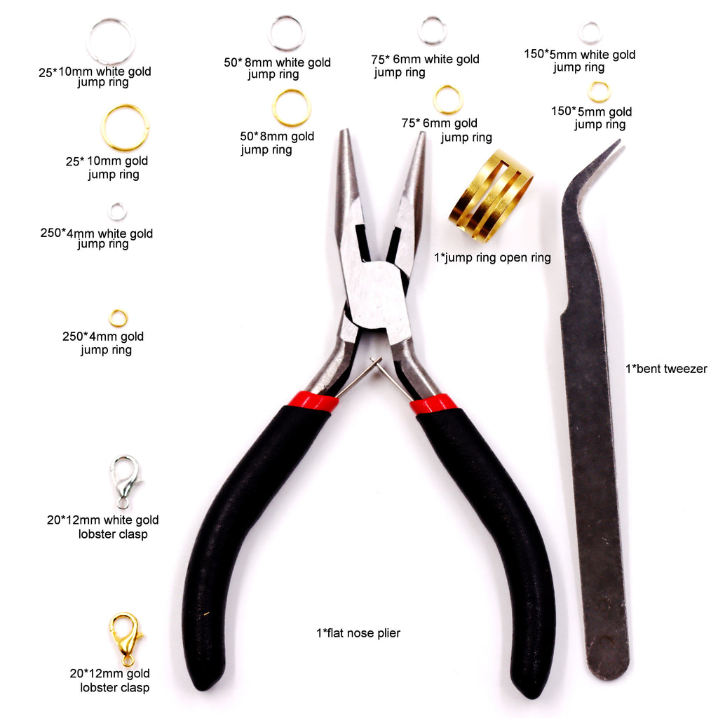 Malahill Jewelry Findings Kit with for Jewelry Making, 1100Pcs Open Jump Rings and Lobster Clasps with Pliers for bracelets necklaces Making, A1 Ordinary Quality