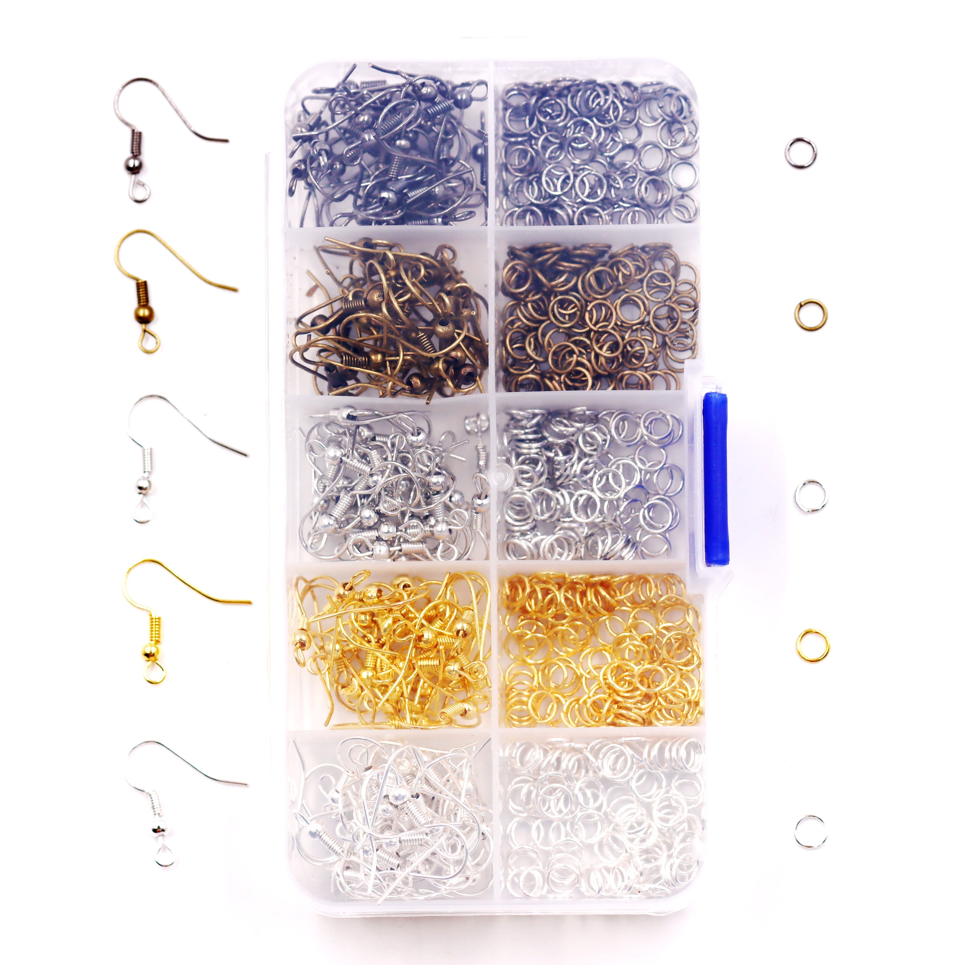 Malahill Jewelry Findings Kit with for Jewelry Making, 650 pieces earring hooks jump rings for earrings Making, A3 Ordinary Quality