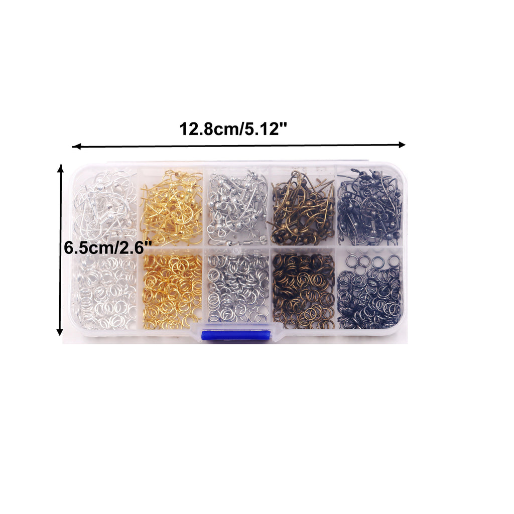 Malahill Jewelry Findings Kit with for Jewelry Making, 650 pieces earring hooks jump rings for earrings Making, A3 Ordinary Quality
