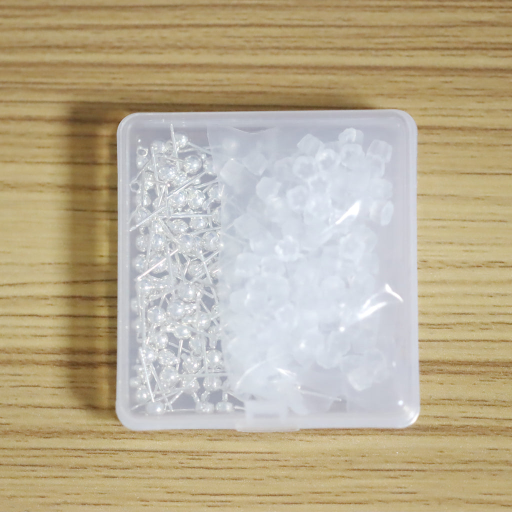 Malahill Excellent Quality Earring Findings for Jewelry Making, 100 pcs/50 Pairs Ball Post Earring Stud with Earring Backs