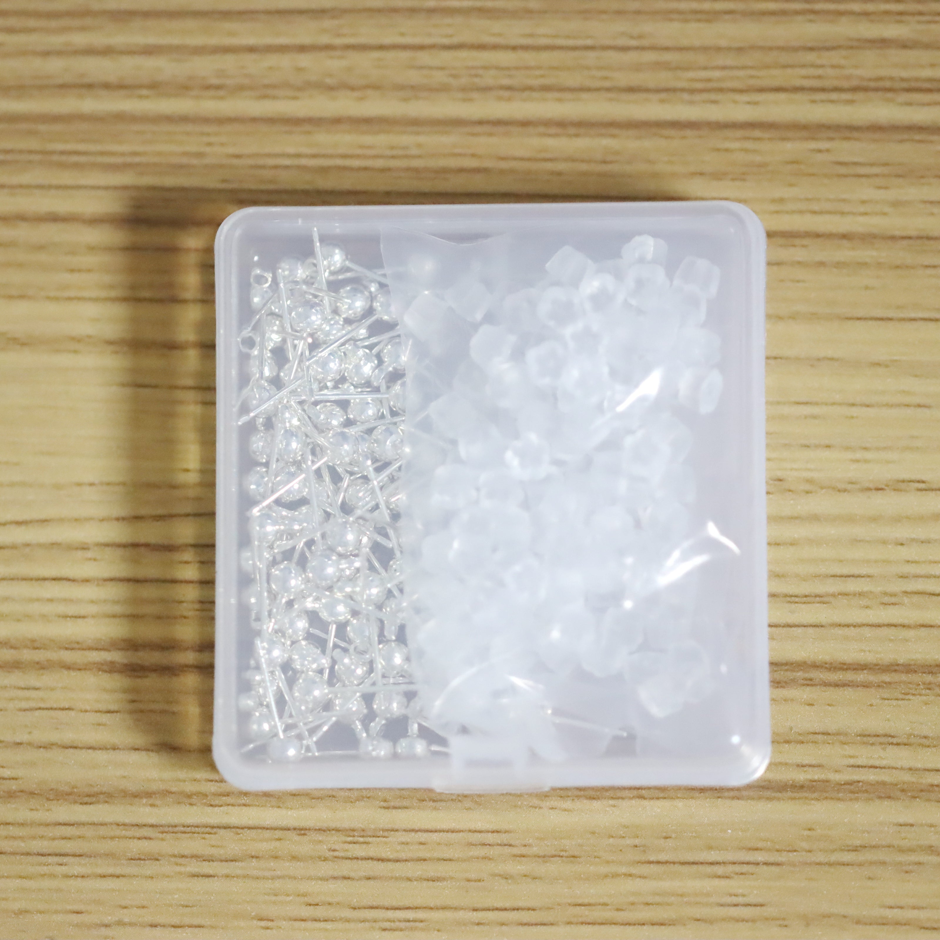 Malahill Excellent Quality Earring Findings for Jewelry Making, 100 pcs/50 Pairs Ball Post Earring Stud with Earring Backs