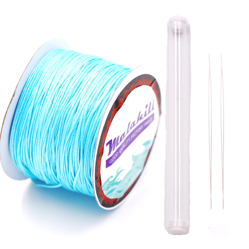 Malahill Inelastic Beading Cord for Necklace, sold per bag 1 roll beading cord 2 pieces beading needle inside