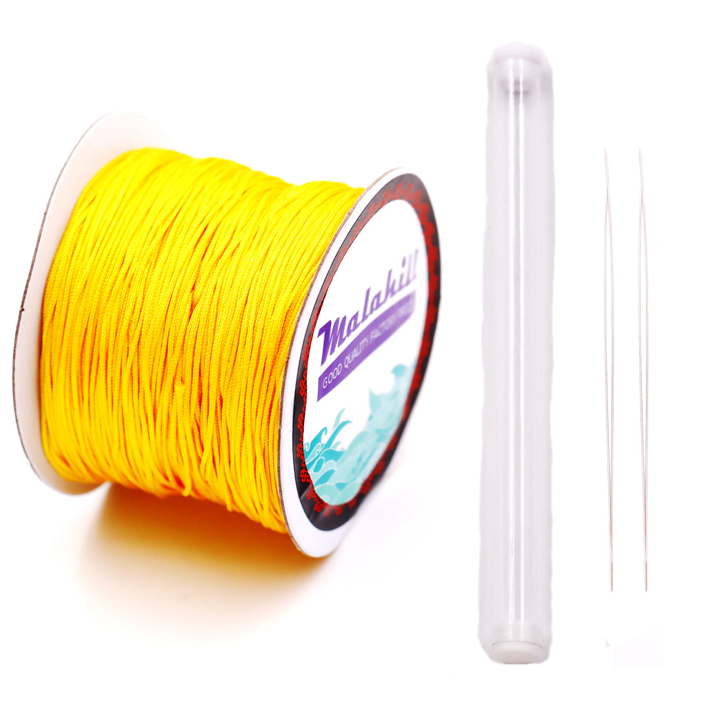 Malahill Inelastic Beading Cord for Necklace, sold per bag 1 roll beading cord 2 pieces beading needle inside