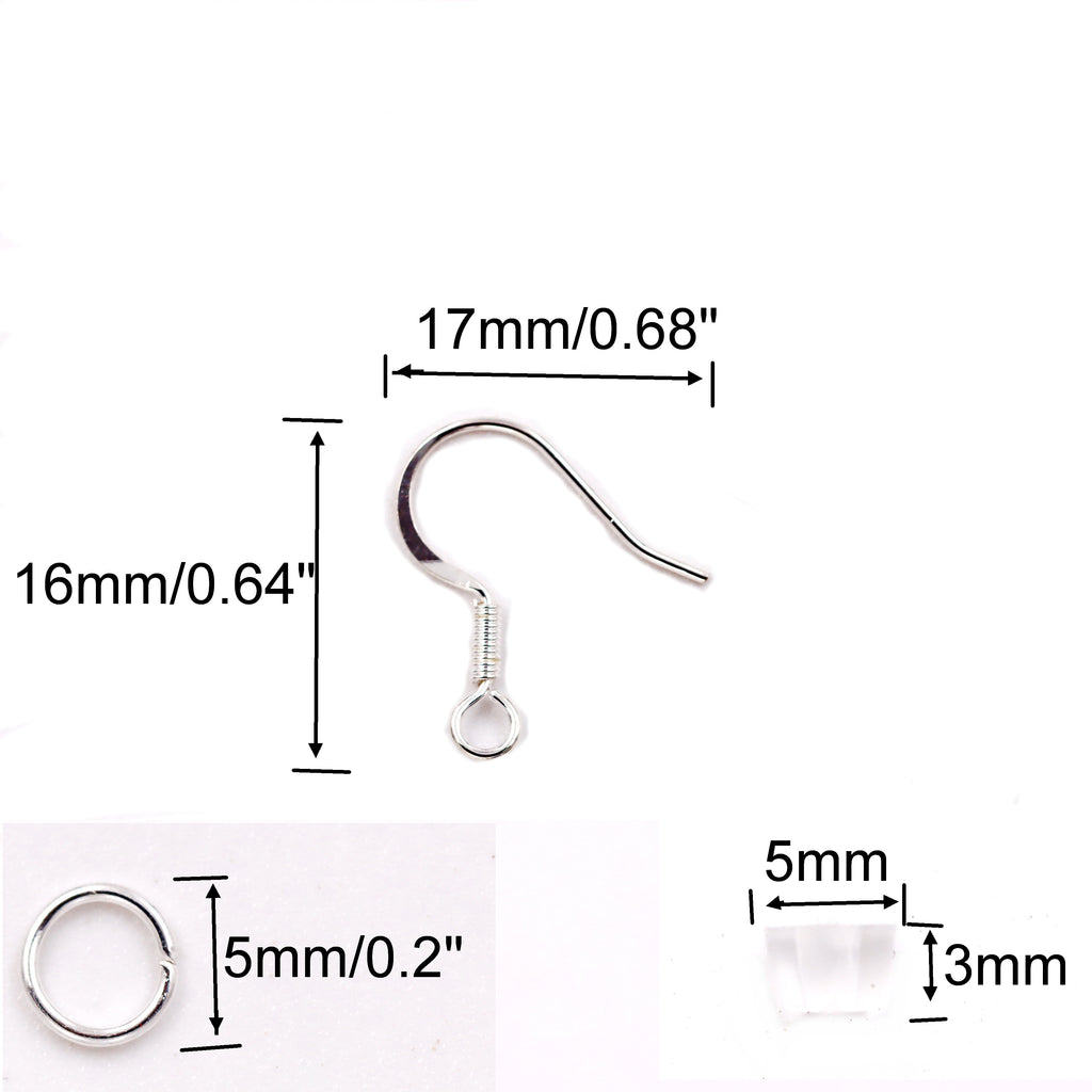 Malahill Excerllent Quality Earring Findings for Jewelry Making, 100 pcs/50 pairs Earring Hook with Earring Backs