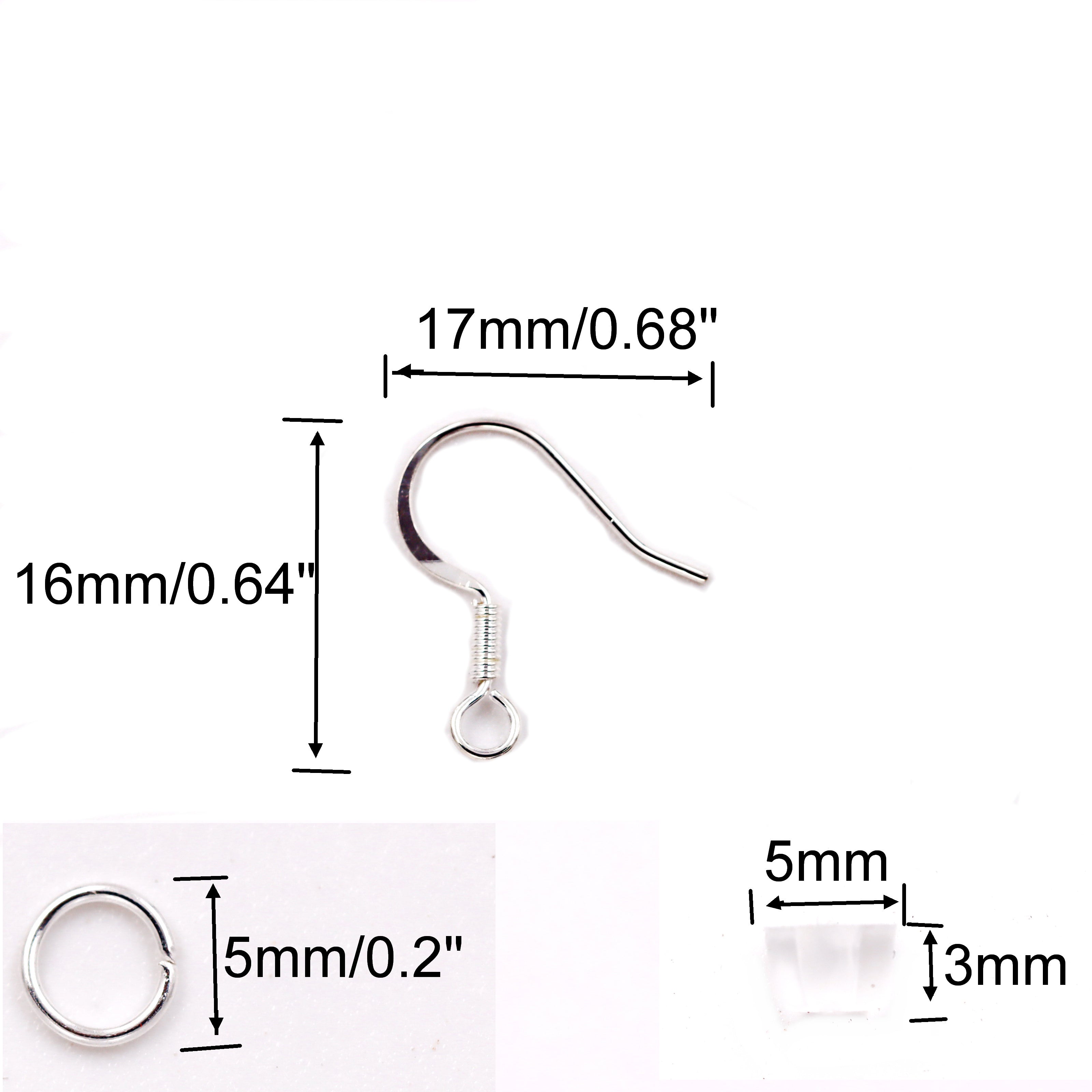 Malahill Excerllent Quality Earring Findings for Jewelry Making, 100 pcs/50 pairs Earring Hook with Earring Backs