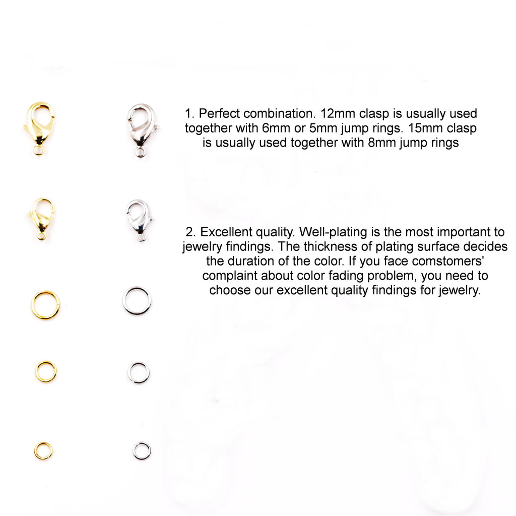 Malahill Jewelry Findings Kit with for Jewelry Making, 550Pcs Open Jump Rings and Lobster Clasps with Pliers for bracelets necklaces Making, B1 Excellent Quality