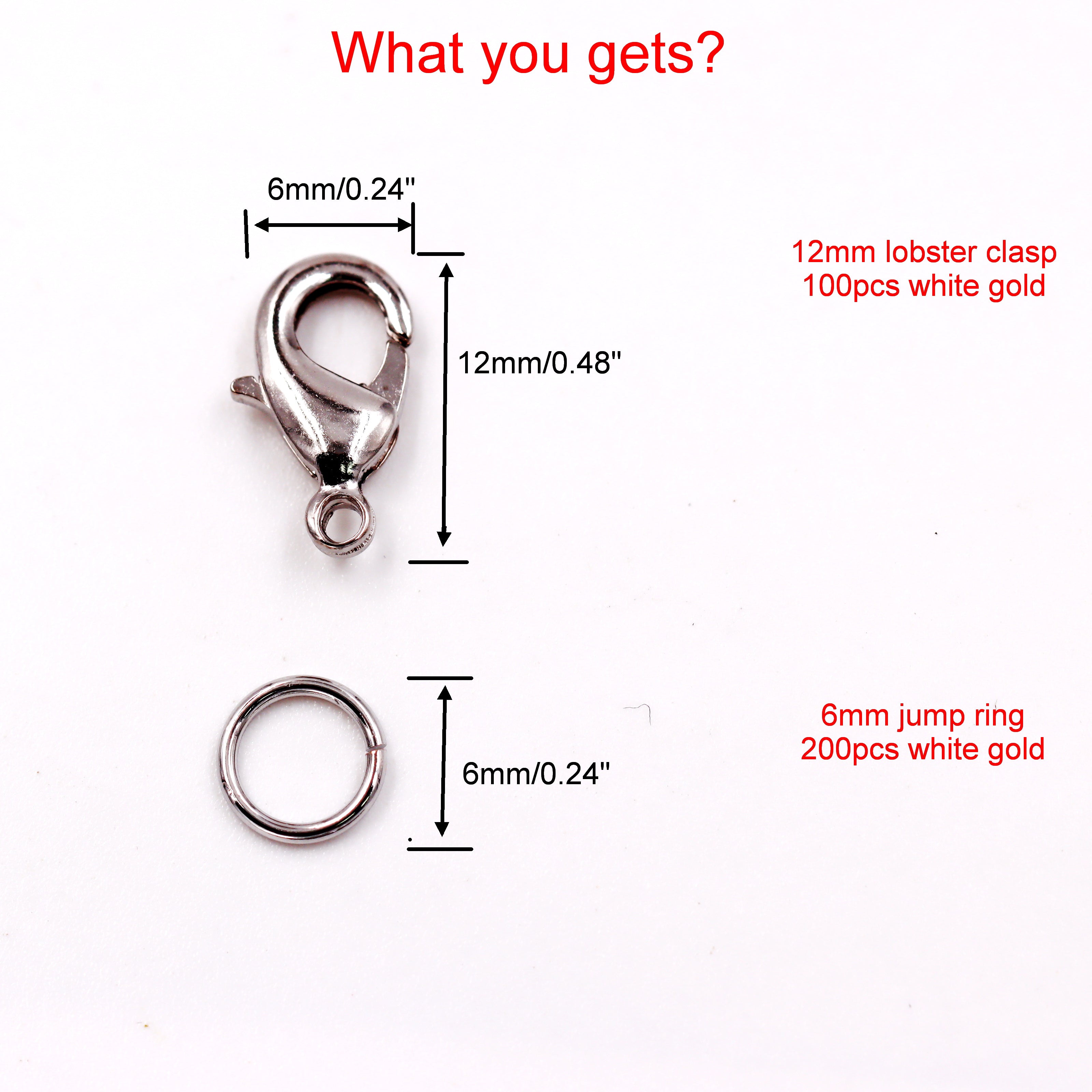 Malahill Jewelry Findings Kit with for Jewelry Making, 100Pcs Lobster Clasps with 200pcs Open Jump Rings for bracelets necklaces Making, B2 Excellent Quality