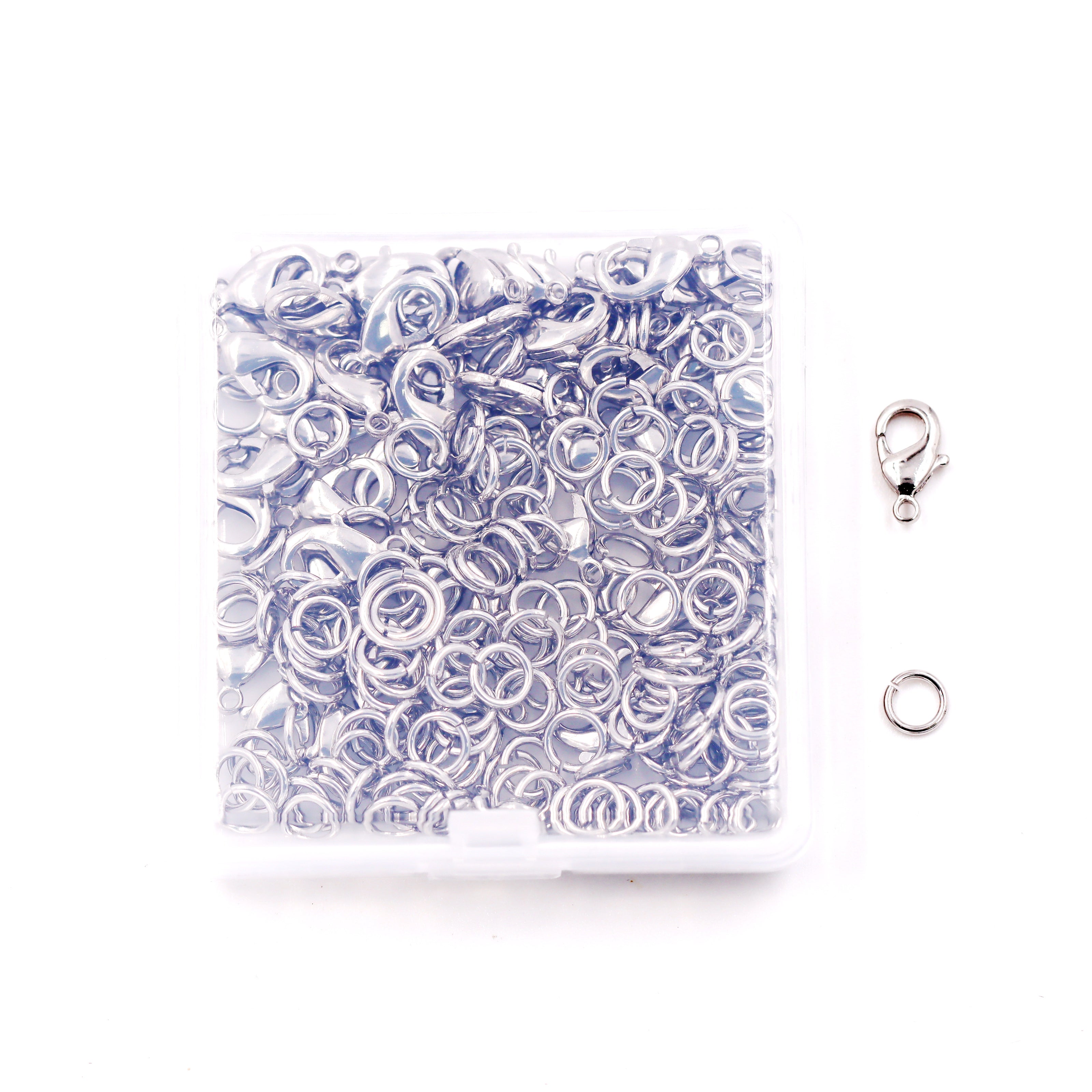 Malahill Jewelry Findings Kit with for Jewelry Making, 100Pcs Lobster Clasps with 200pcs Open Jump Rings for bracelets necklaces Making, B2 Excellent Quality