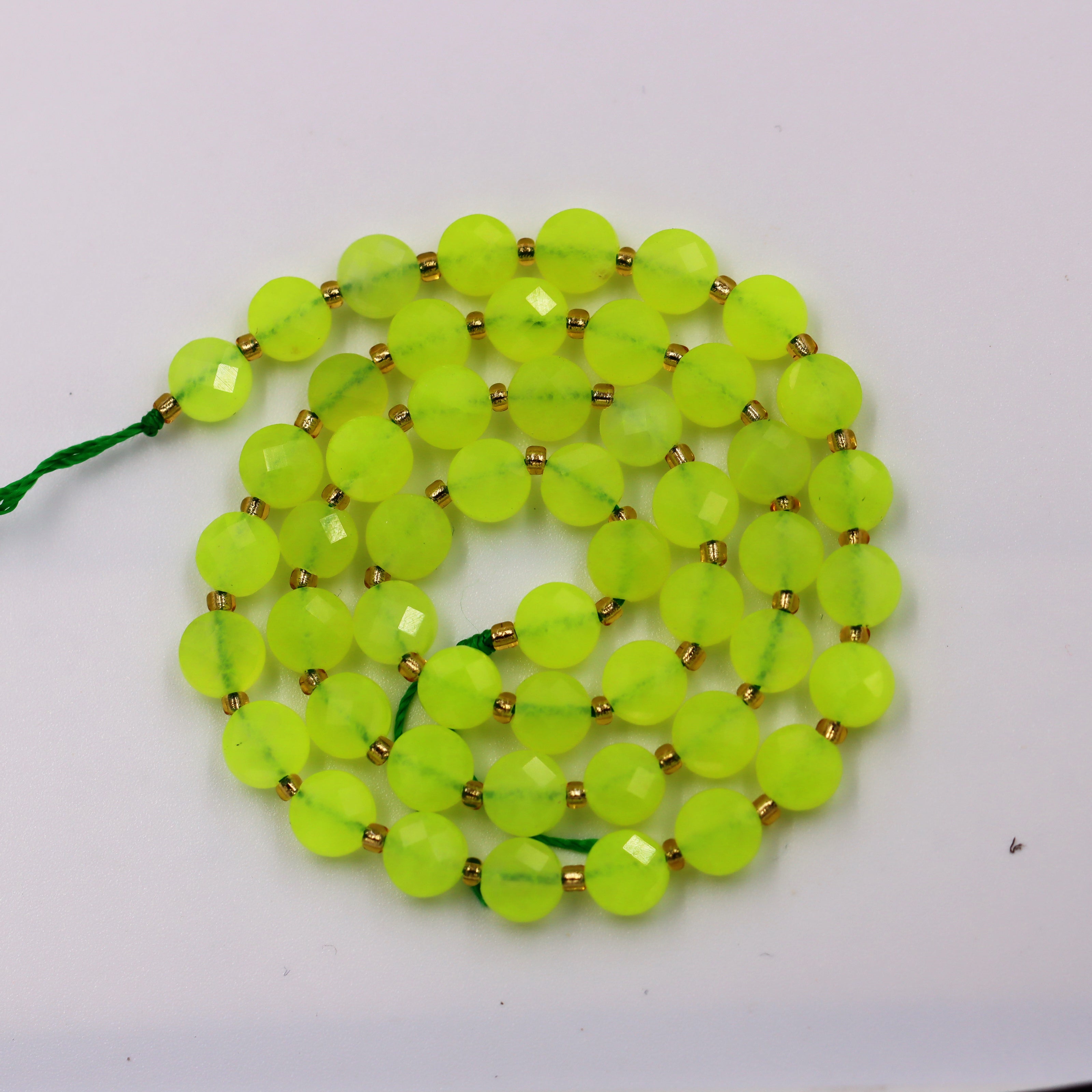 Malahill faceted flat round stone beads for jewelry making, sold per bag 5 strands inside, Dyed Jade-1 beads