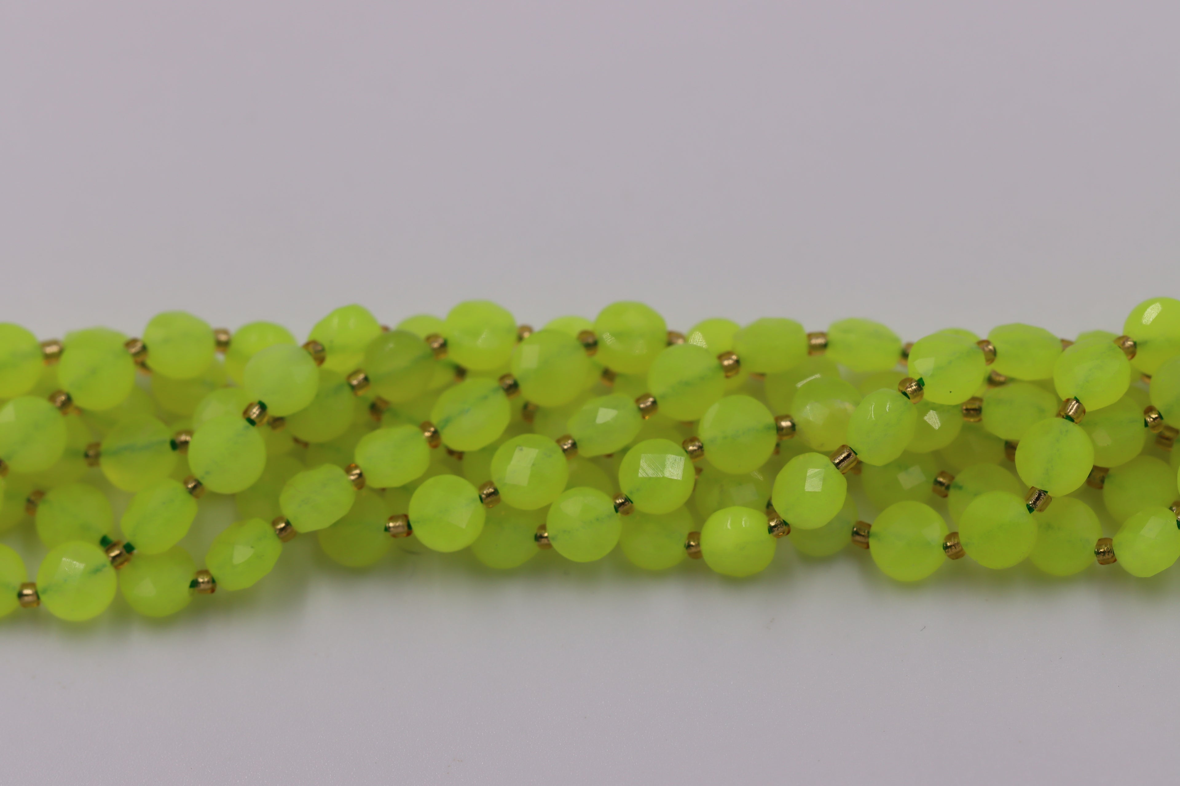Malahill faceted flat round stone beads for jewelry making, sold per bag 5 strands inside, Dyed Jade-1 beads