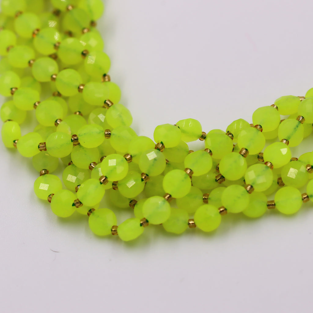 Malahill faceted flat round stone beads for jewelry making, sold per bag 5 strands inside, Dyed Jade-1 beads