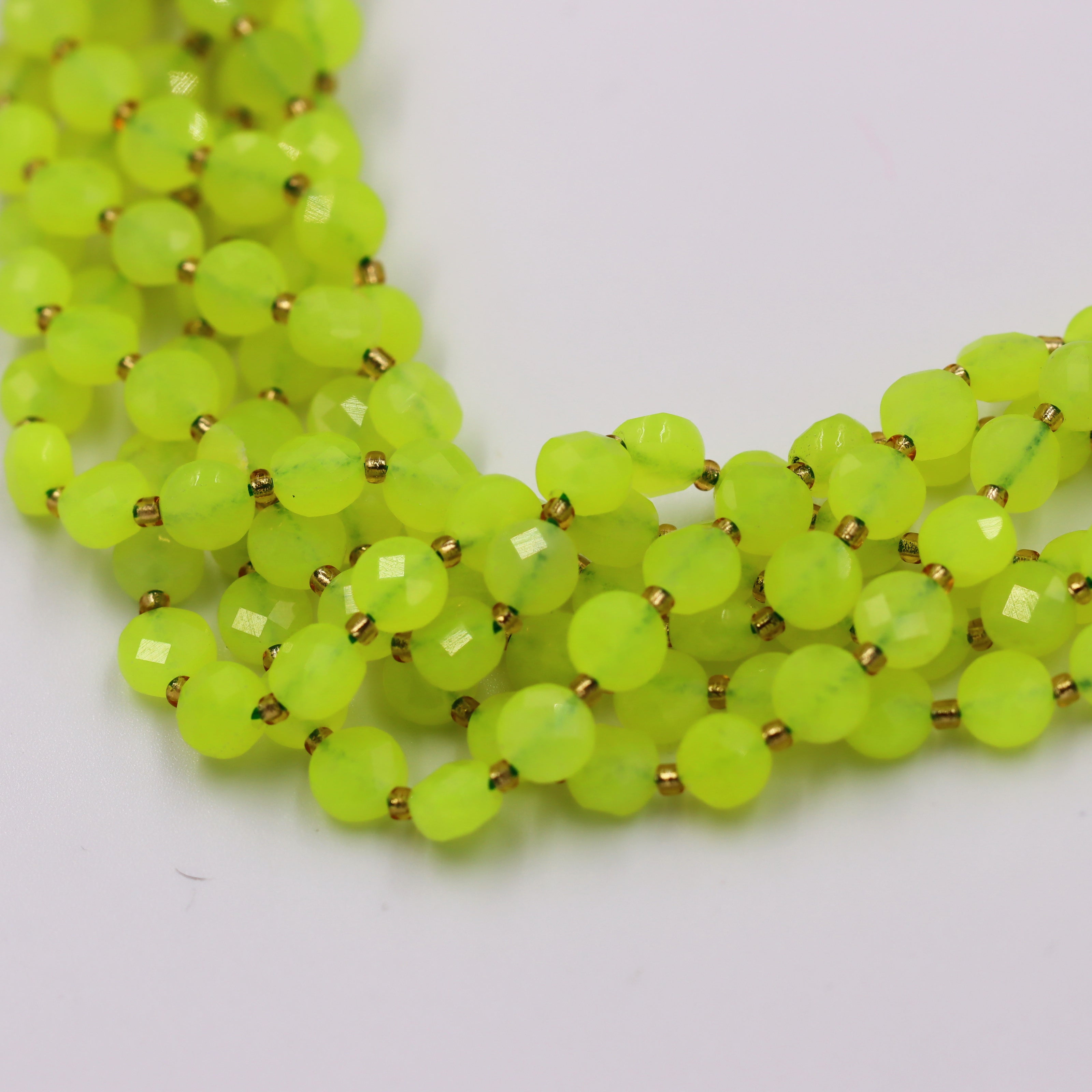 Malahill faceted flat round stone beads for jewelry making, sold per bag 5 strands inside, Dyed Jade-1 beads