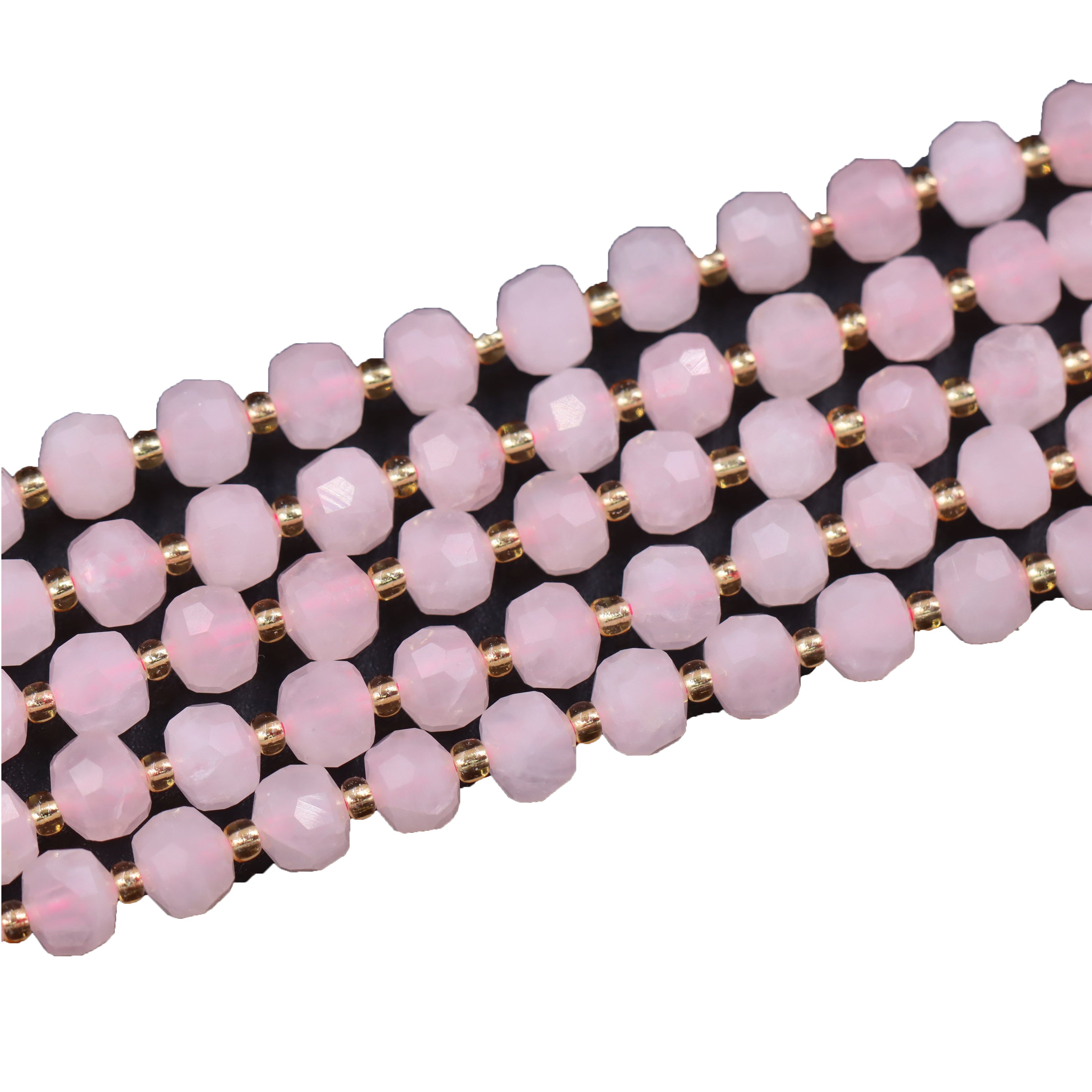 Malahill faceted rondelle gemstone for jewelry making, sold per bag 5 strands inside, Rose Quartz beads
