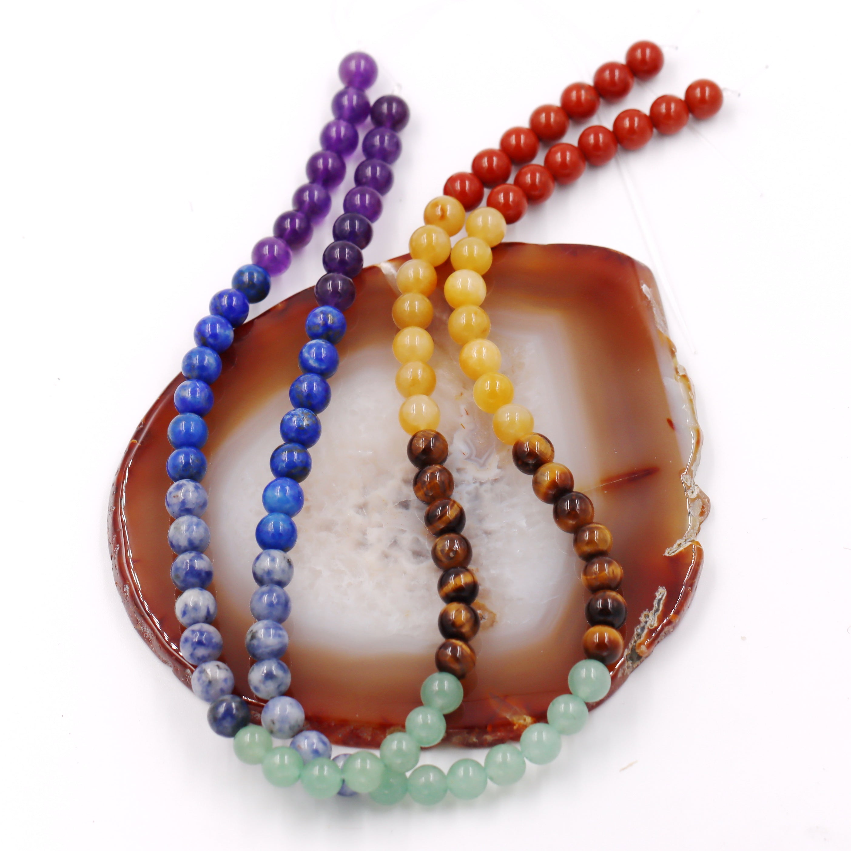 Malahill gemstone beads for jewelry making, sold per bag 5 strands inside, 7 Chakra beads