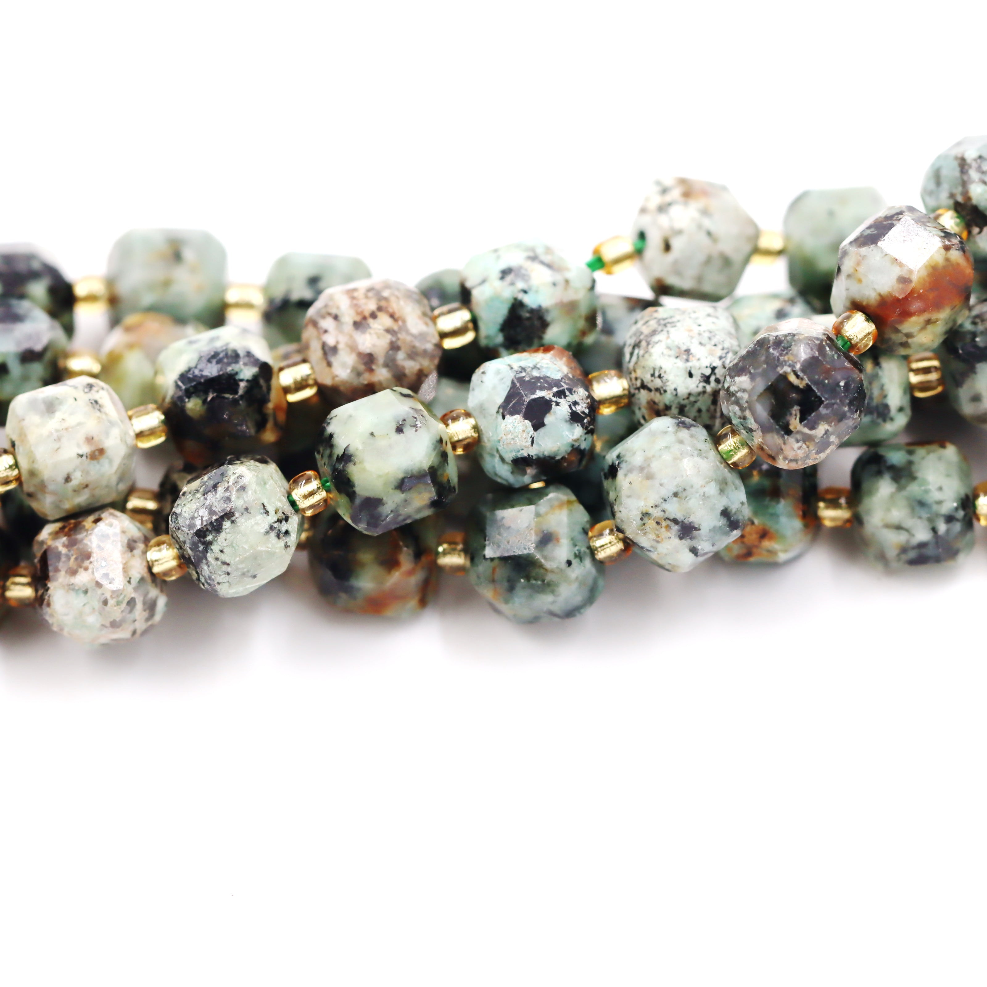 Malahill faceted cube stone beads for jewelry making, sold per bag 5 strands inside, African turquoise beads