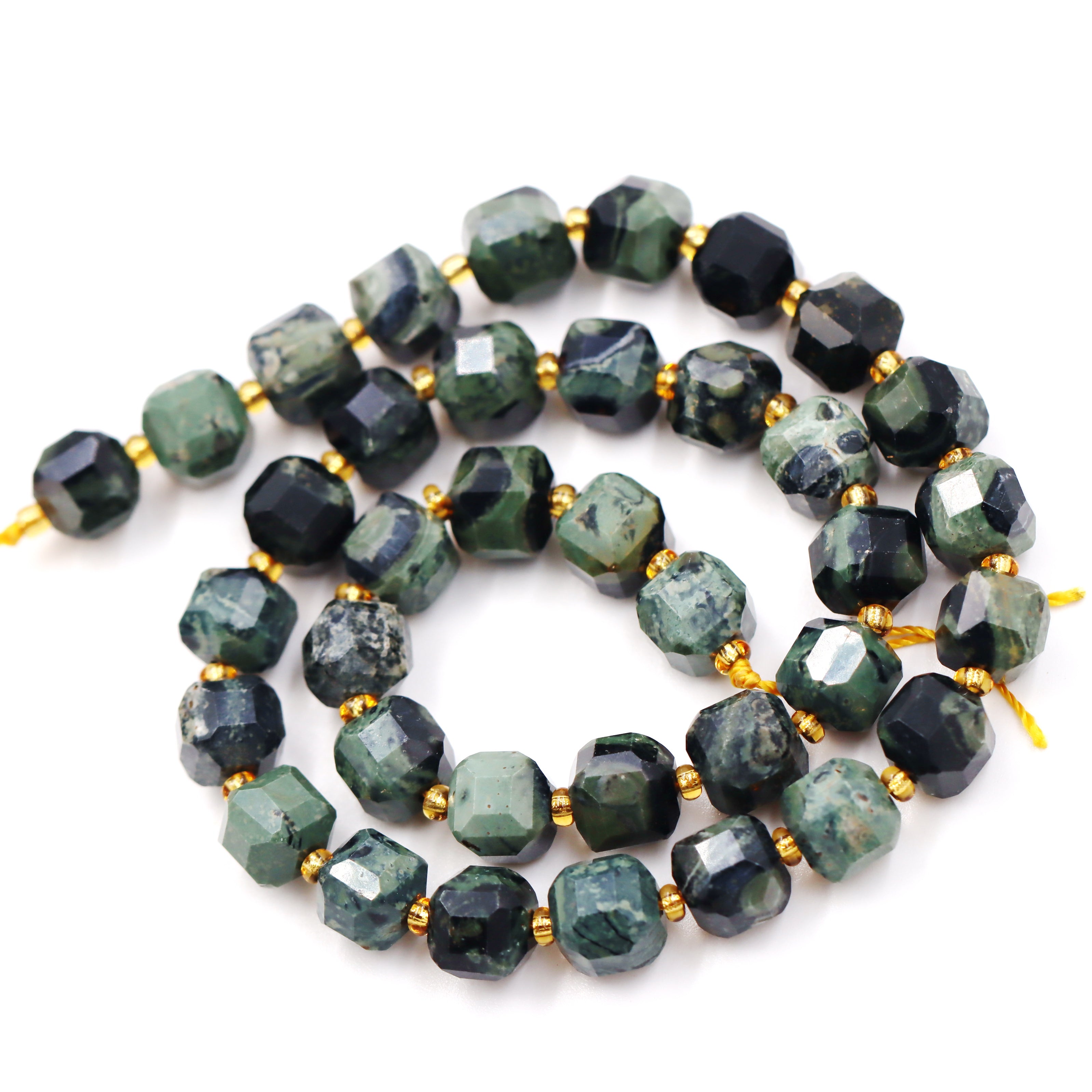 Malahill faceted cube stone beads for jewelry making, sold per bag 5 strands inside, Kambaba beads