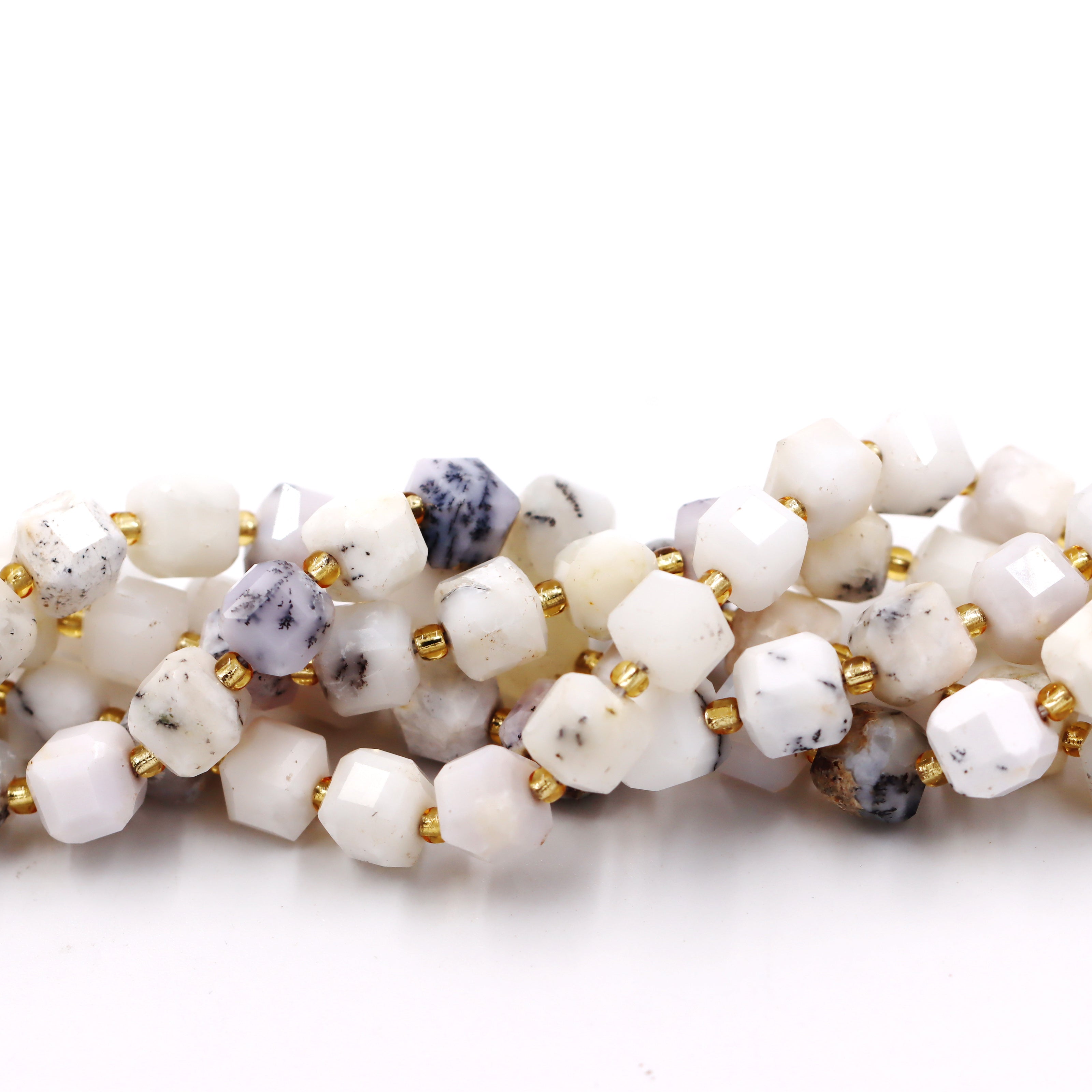 Malahill faceted cube stone beads for jewelry making, sold per bag 5 strands inside, White Jasper beads