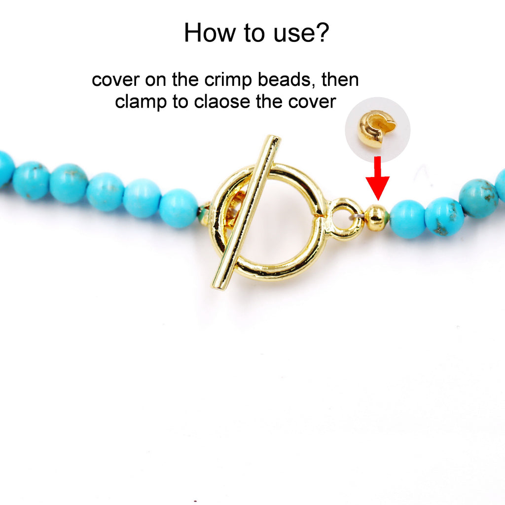 Malahill jewelry findings crimp beads cover for jewelry necklace bracelet making, sold per bag 100 pieces inside