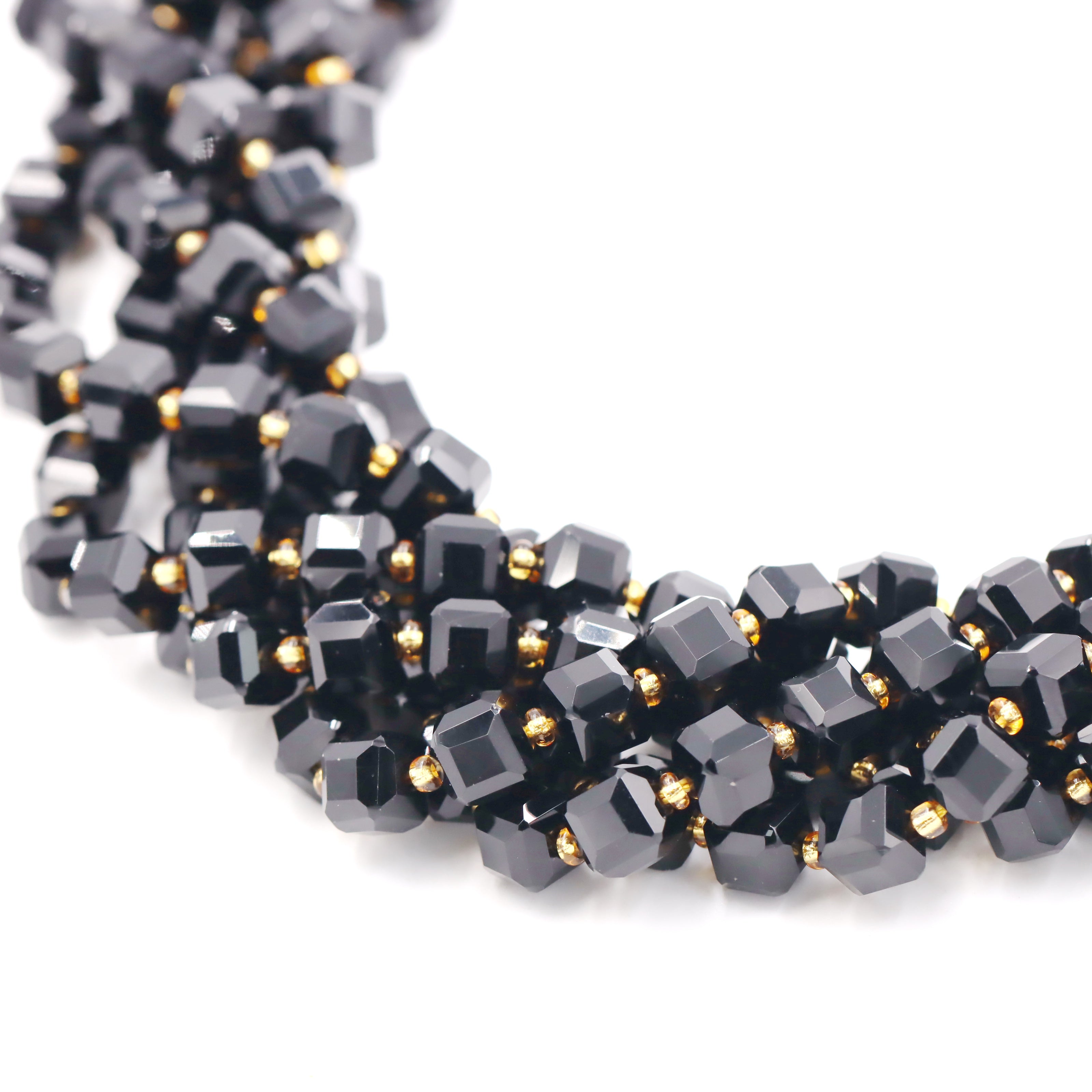 Malahill faceted cube stone beads for jewelry making, sold per bag 5 strands inside, Onyx beads