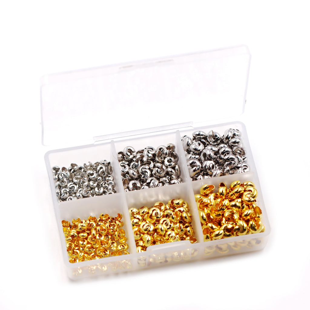 Malahill jewelry findings crimp beads cover for jewelry necklace bracelet making 3mm/4mm/5mm each 200pcs