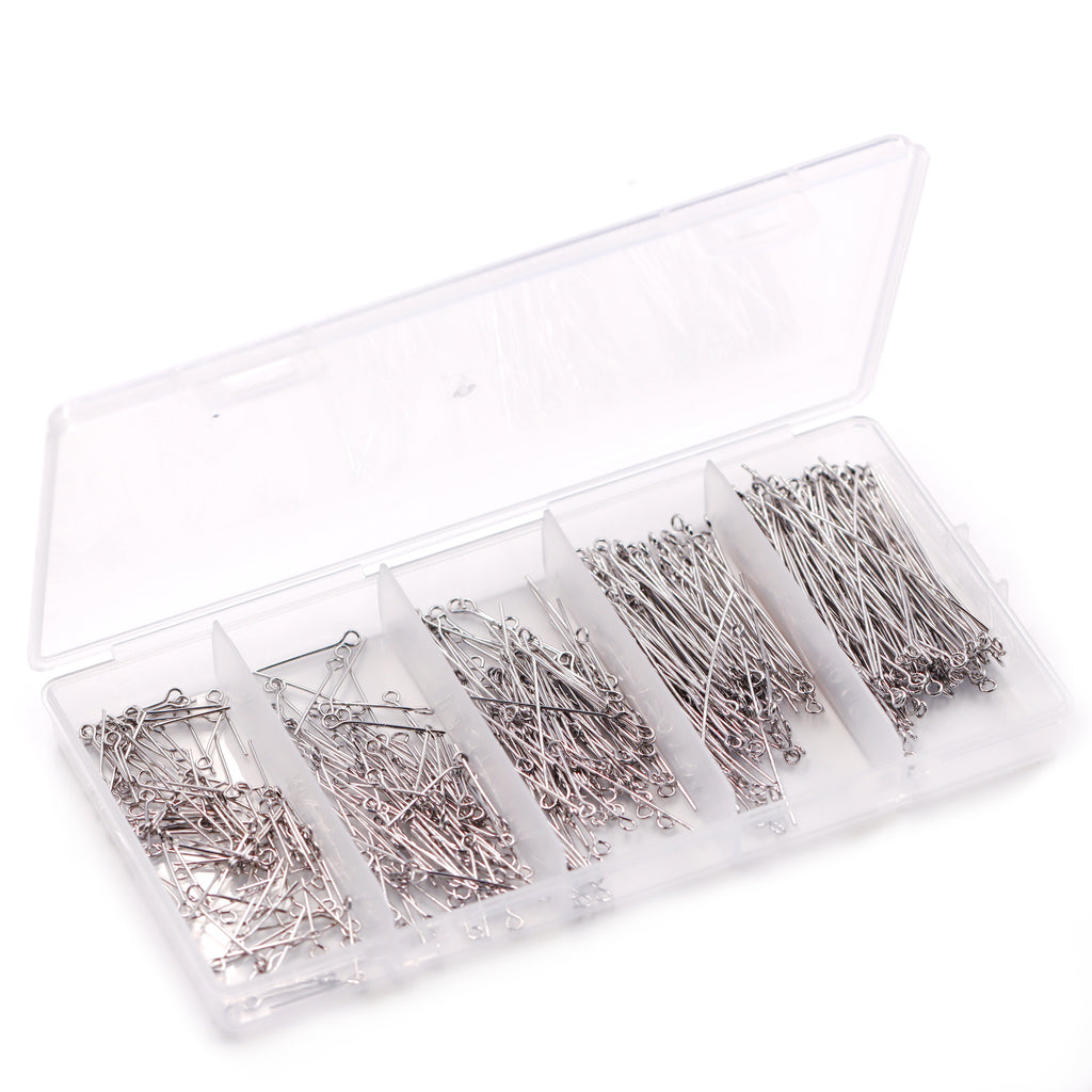 Malahill excellent quality jewelry findings 500pcs eye pins for jewelry making 16-50mm