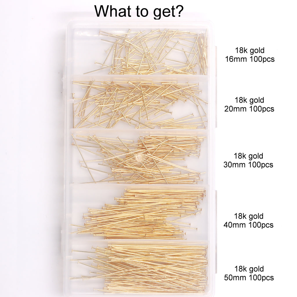 Malahill excellent quality jewelry findings 500pcs head pins for jewelry making 16-50mm