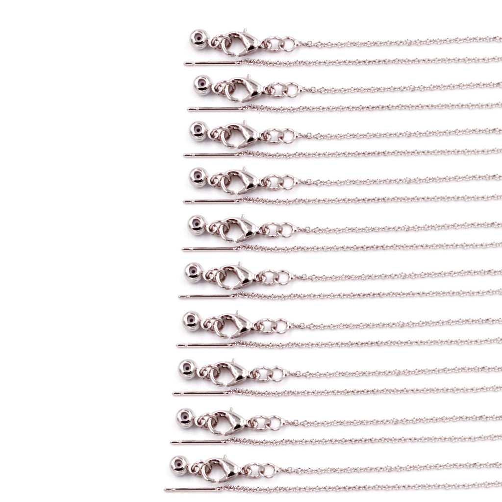 Malahill excellent quality jewelry findings chains for jewelry necklace making, 1.4mm*45cm O chain with omnipotent clasp, sold 10 pieces per box