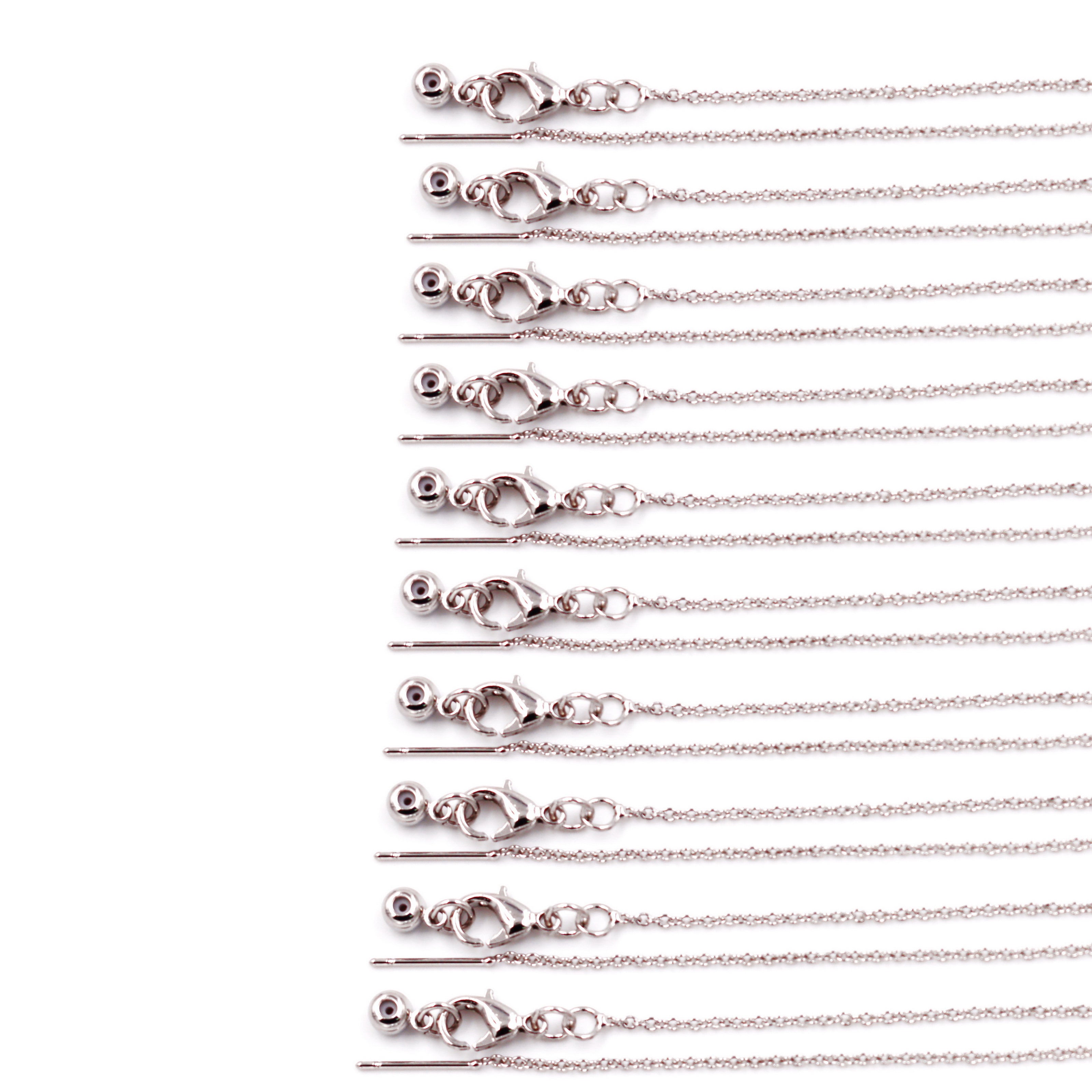 Malahill excellent quality jewelry findings chains for jewelry necklace making, 1.4mm*45cm O chain with omnipotent clasp, sold 10 pieces per box