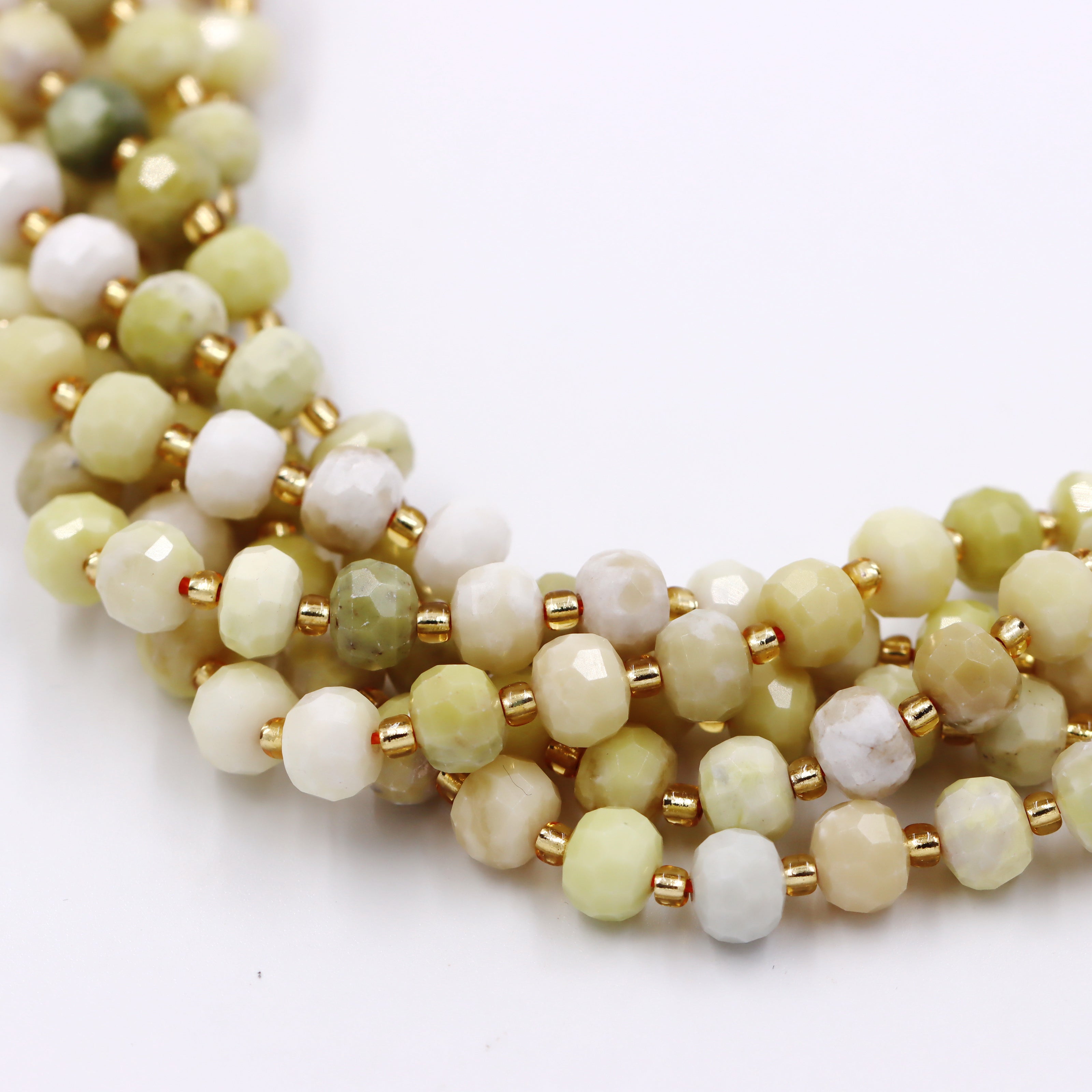 Malahill faceted rondelle gemstone for jewelry making, sold per bag 5 strands inside, Butter Jade beads