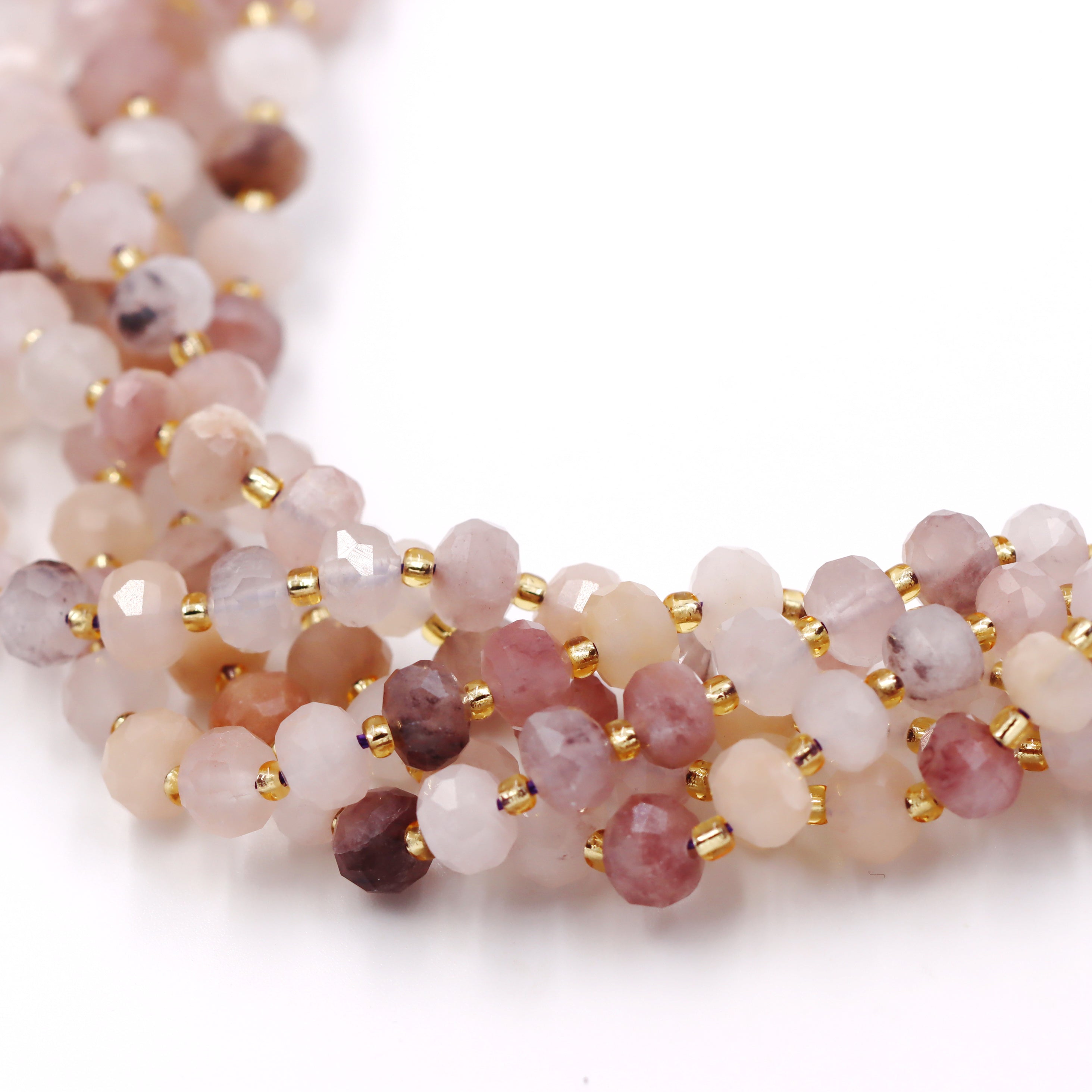 Malahill faceted rondelle gemstone for jewelry making, sold per bag 5 strands inside, Spodumene Quartz beads