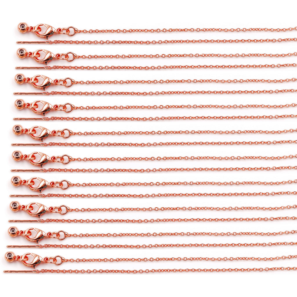 Malahill excellent quality jewelry findings chains for jewelry necklace making, 1.4mm*45cm O chain with omnipotent clasp, sold 10 pieces per box