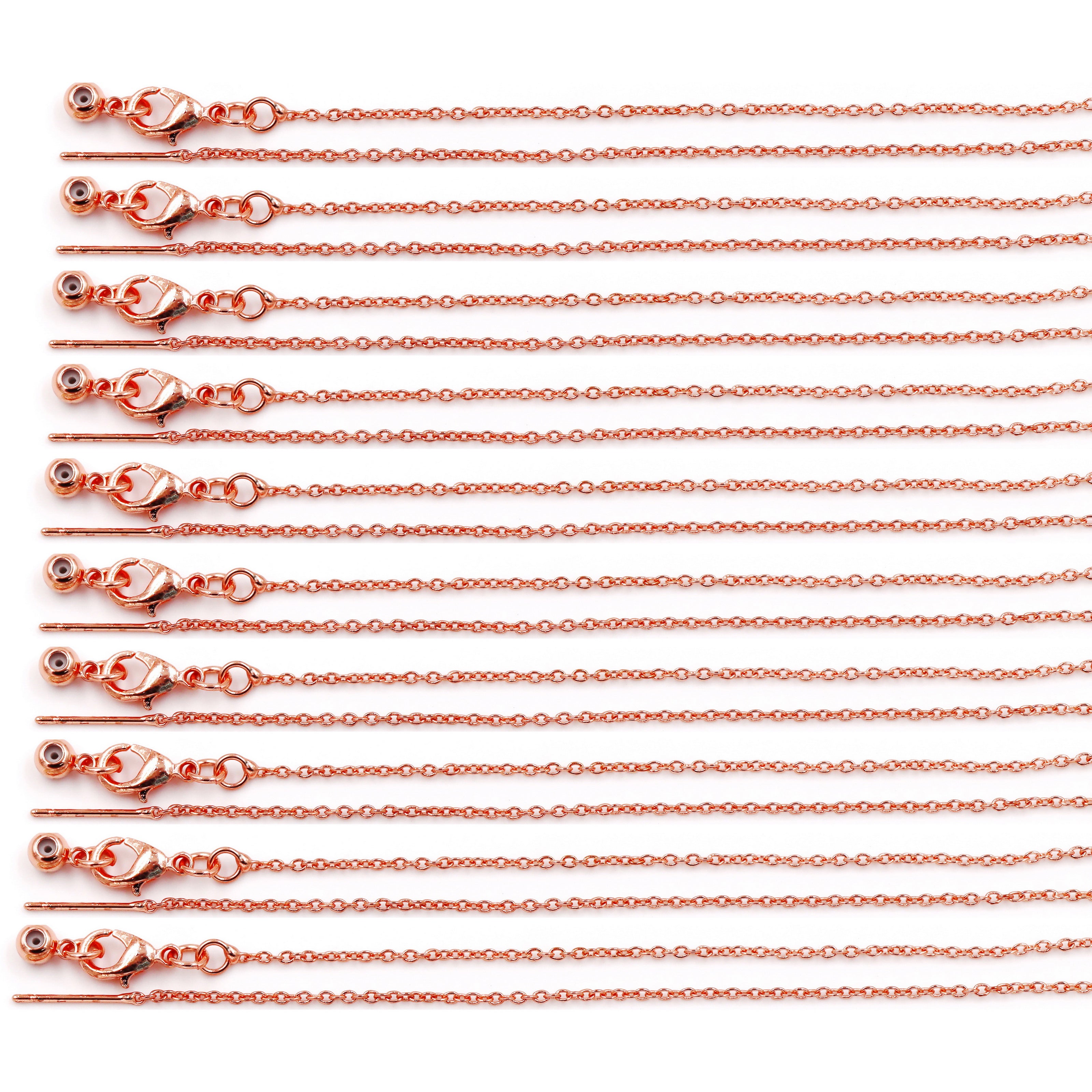 Malahill excellent quality jewelry findings chains for jewelry necklace making, 1.4mm*45cm O chain with omnipotent clasp, sold 10 pieces per box