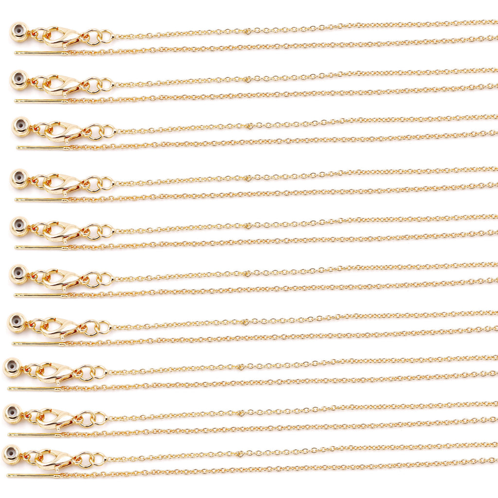 Malahill excellent quality jewelry findings chains for jewelry necklace making, 1.4mm*45cm O chain with omnipotent clasp, sold 10 pieces per box