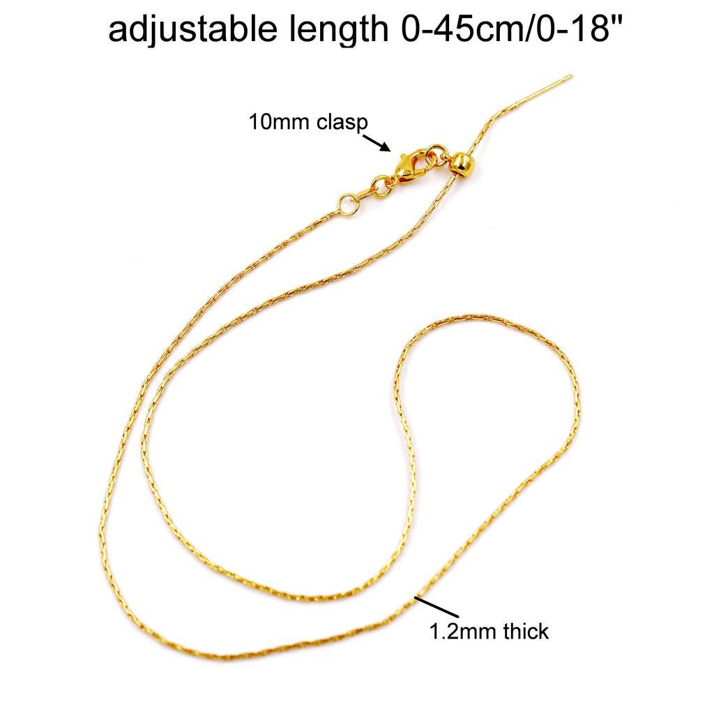 Malahill excellent quality jewelry findings chains for jewelry necklace making, 1.2mm*45cm bamboo chain with omnipotent clasp, sold 10 pieces per box