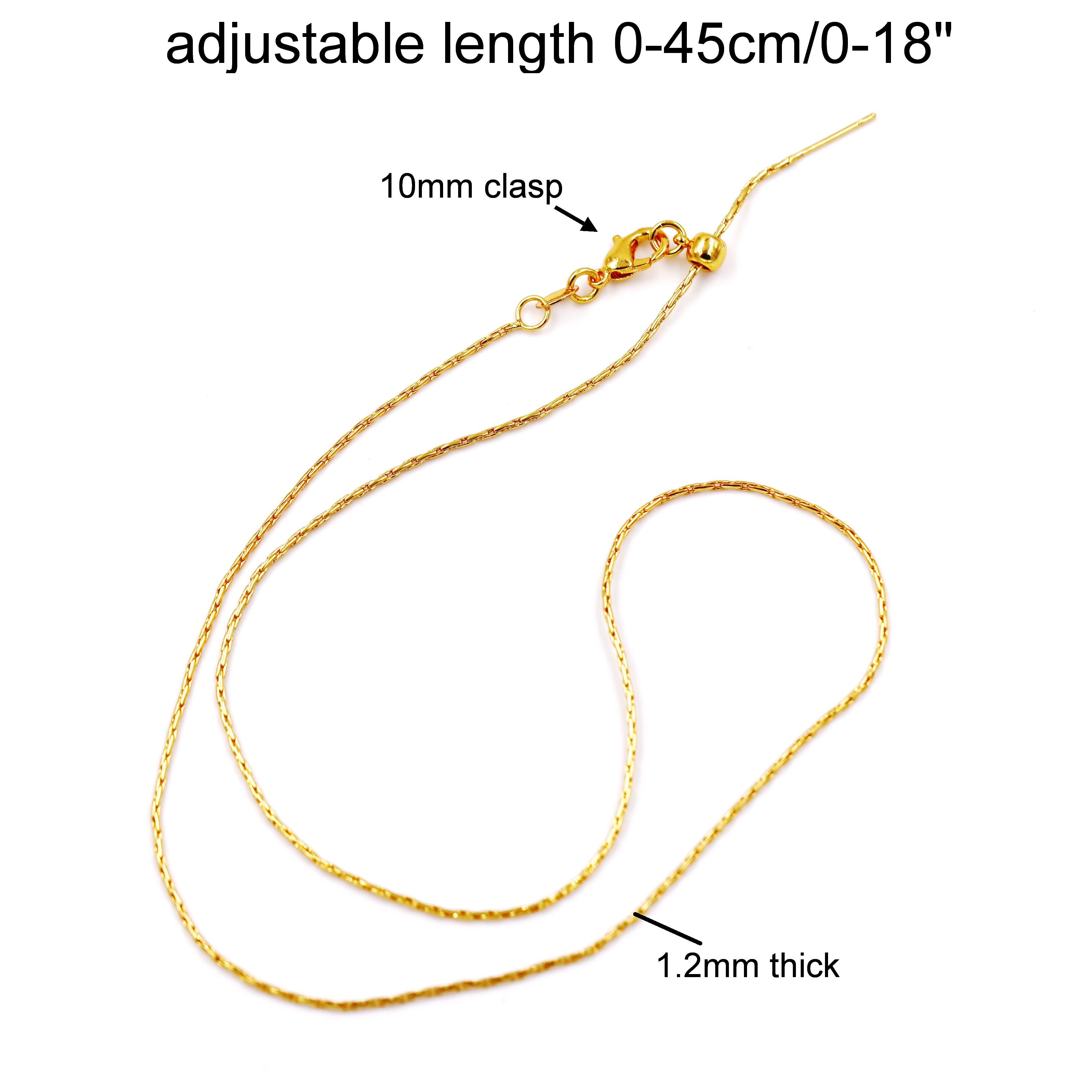 Malahill excellent quality jewelry findings chains for jewelry necklace making, 1.2mm*45cm bamboo chain with omnipotent clasp, sold 10 pieces per box
