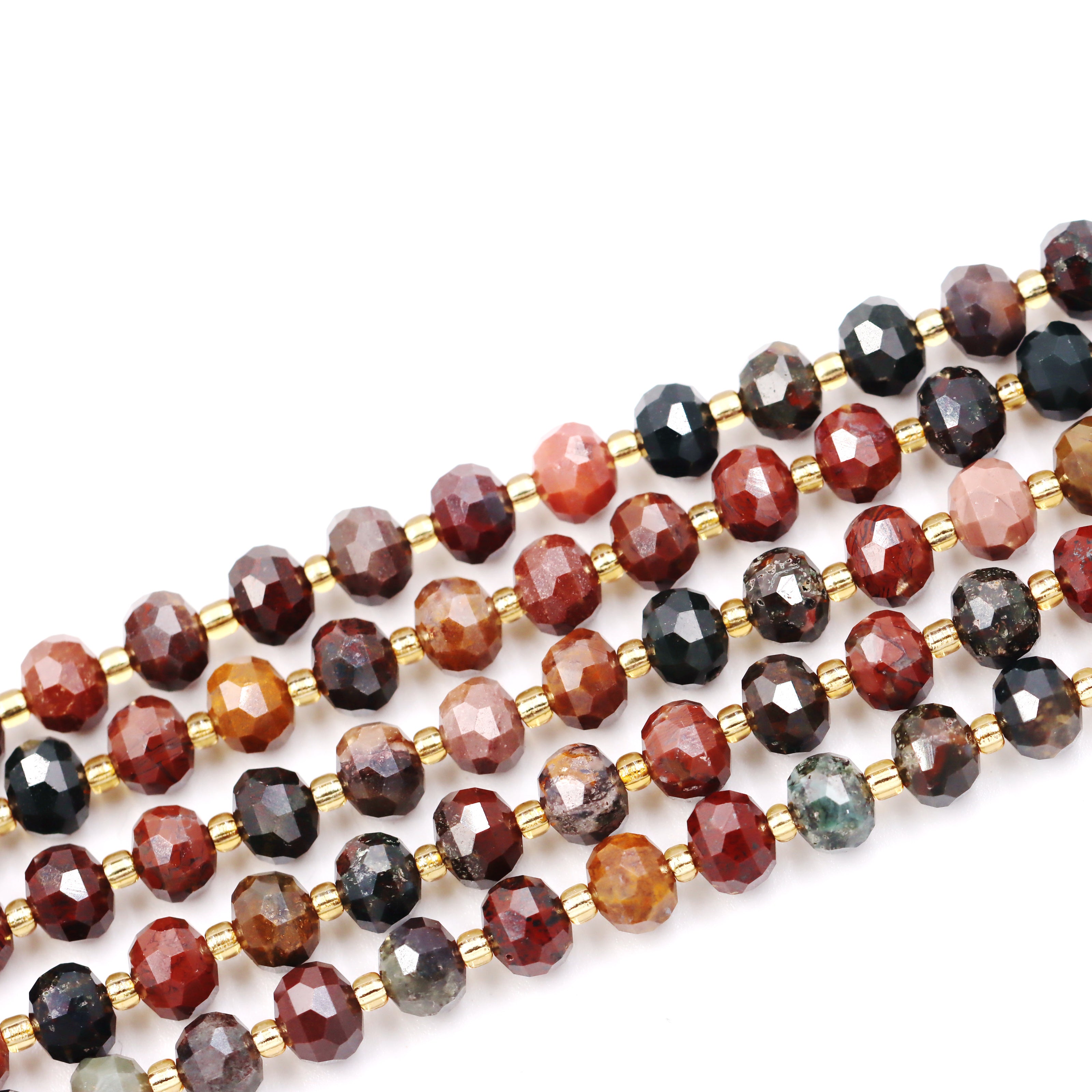 Malahill faceted rondelle gemstone for jewelry making, sold per bag 5 strands inside, Ocean Agate beads