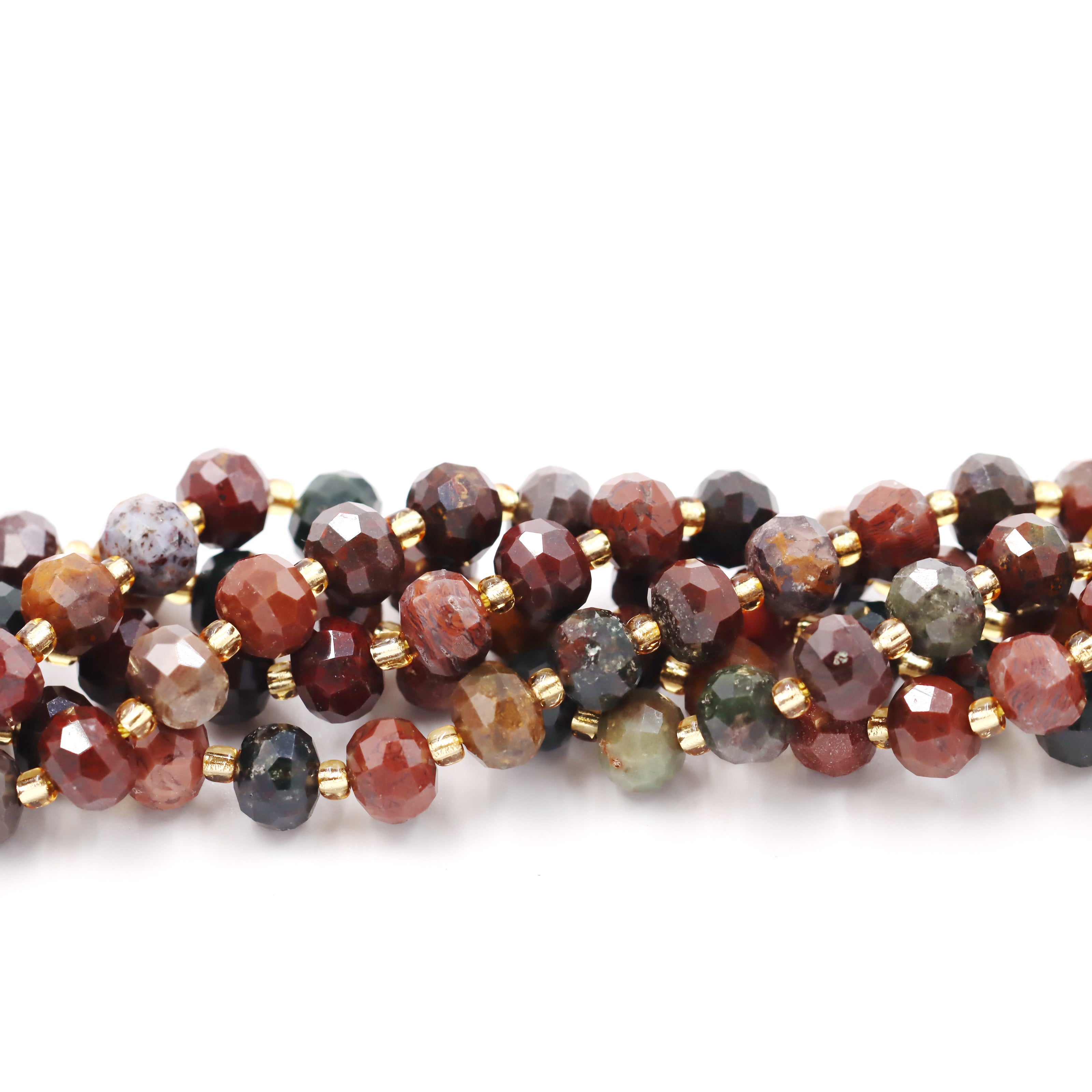 Malahill faceted rondelle gemstone for jewelry making, sold per bag 5 strands inside, Ocean Agate beads