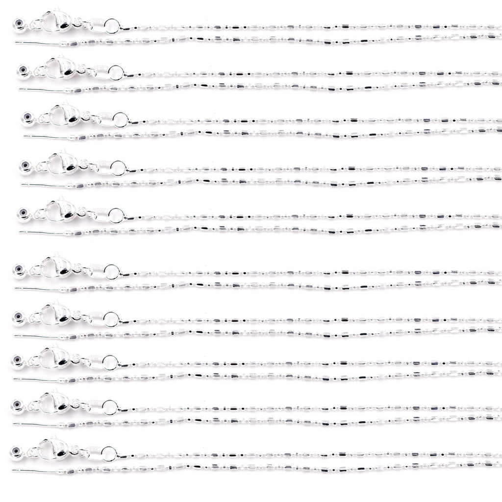 Malahill excellent quality jewelry findings chains for jewelry necklace making, 1.2mm*45cm rice chain with omnipotent clasp, sold 10 pieces per box