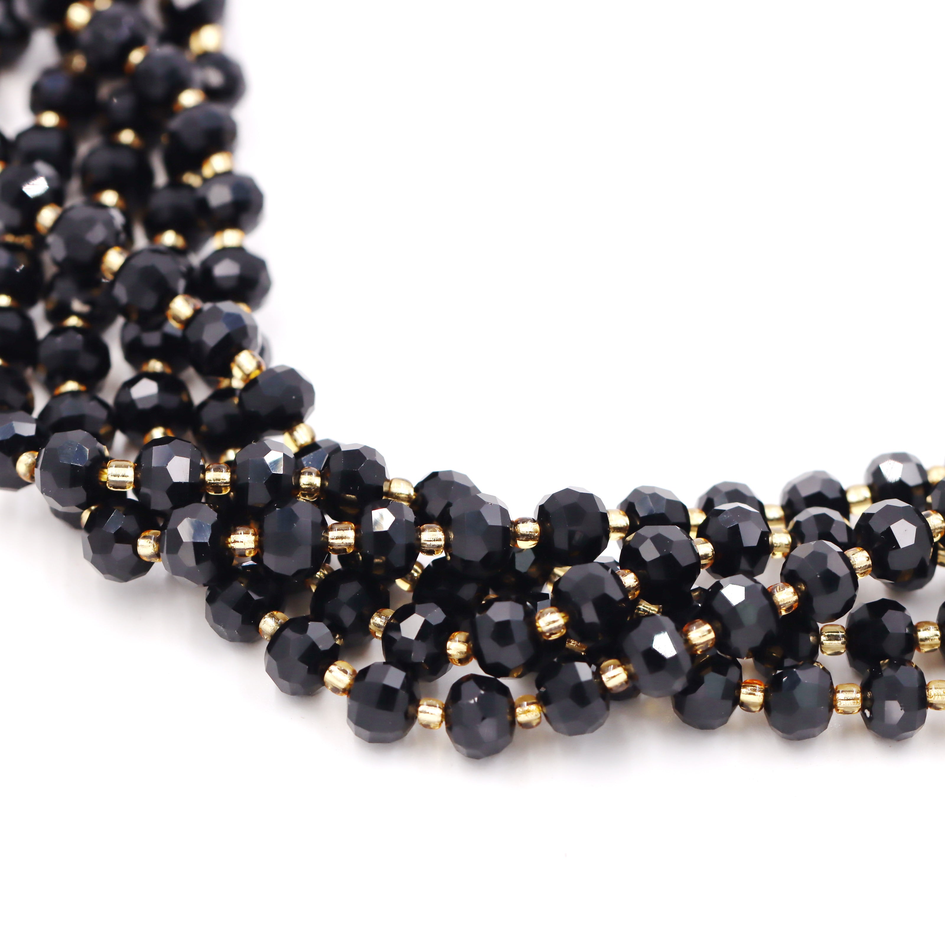 Malahill faceted rondelle gemstone for jewelry making, sold per bag 5 strands inside, Onyx beads