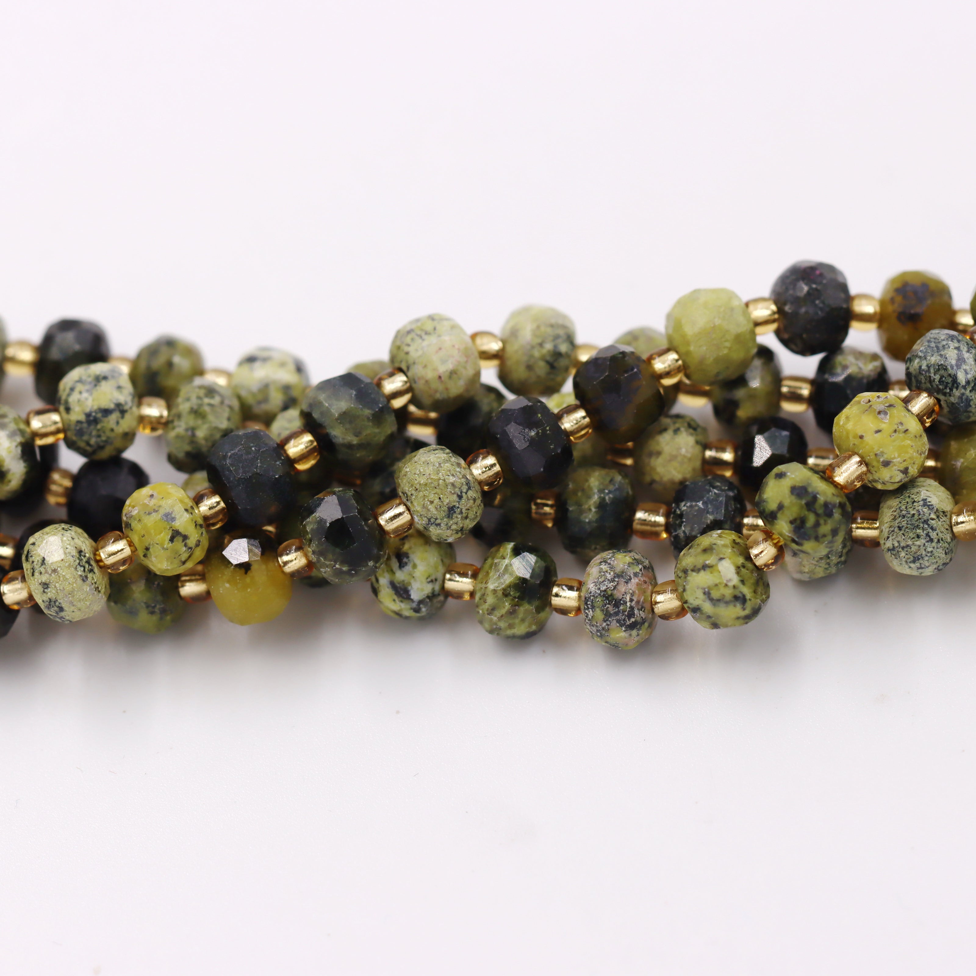 Malahill faceted rondelle gemstone for jewelry making, sold per bag 5 strands inside, Yellow Turquoise beads