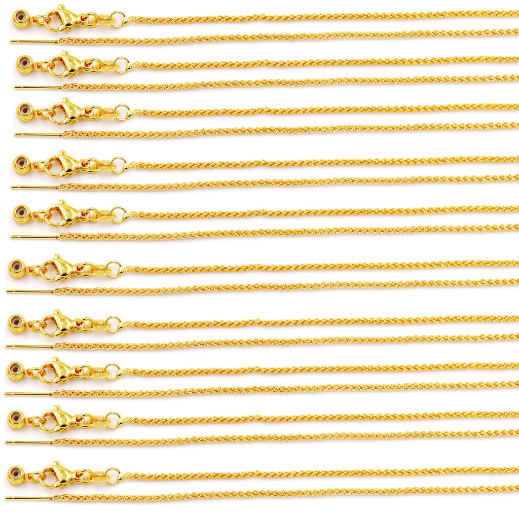 Malahill excellent quality jewelry findings chains for jewelry necklace making, 1.5mm*45cm rope chain with omnipotent clasp, sold 10 pieces per box