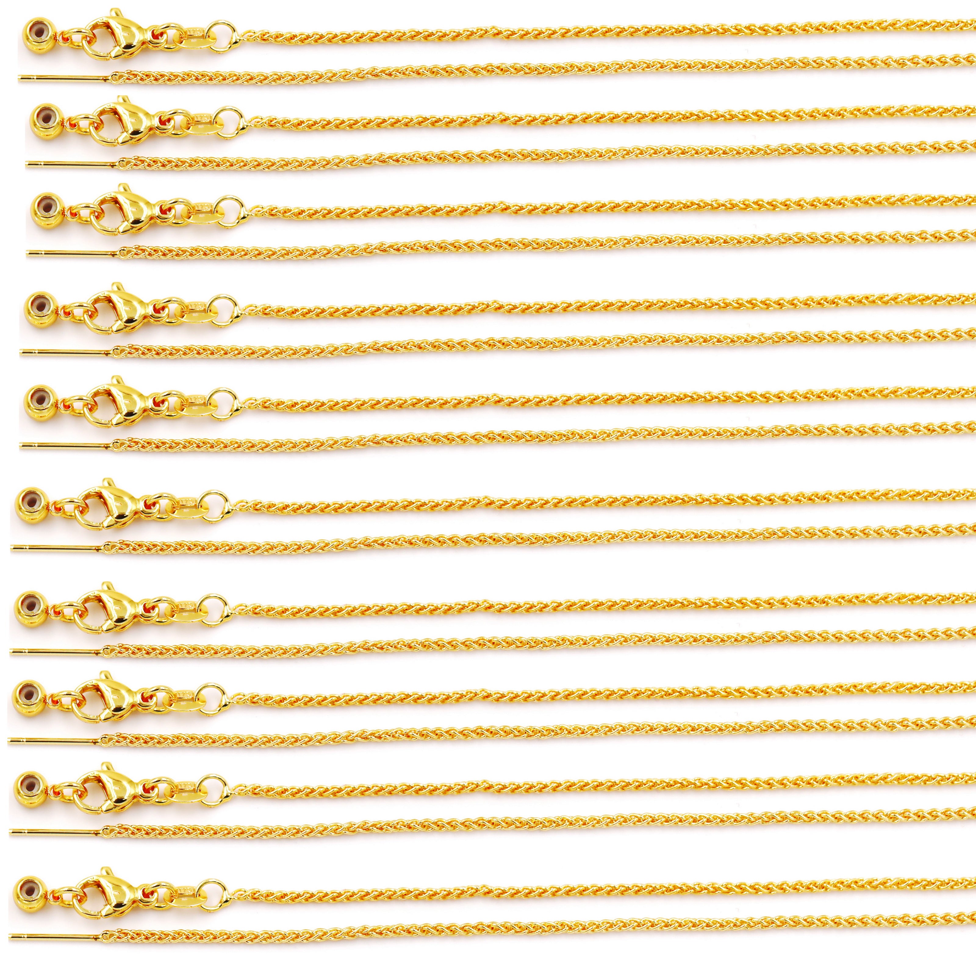 Malahill excellent quality jewelry findings chains for jewelry necklace making, 1.5mm*45cm rope chain with omnipotent clasp, sold 10 pieces per box